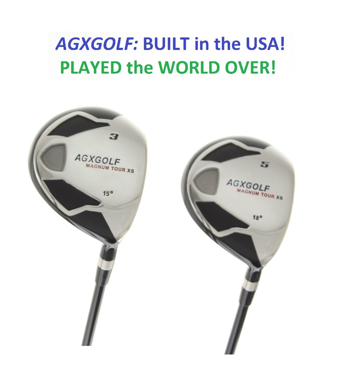 Premium Men's Magnum 3+5 Fairway Woods Golf Club Set - Graphite Shafts with Headcovers (Right Hand, Cadet/Regular/Tall Length, Senior/Regular/Stiff Flex) - Perfect for Driving Range Practice & Course Play