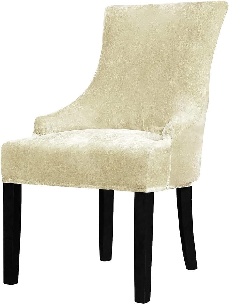 Premium Reusable Arm Chair Protector Cover - Machine Washable Slipcover for Dining Room, Banquet & Home Decor (Cream, 1PC) | Perfect for Everyday Use, Parties & Protecting Furniture from Spills