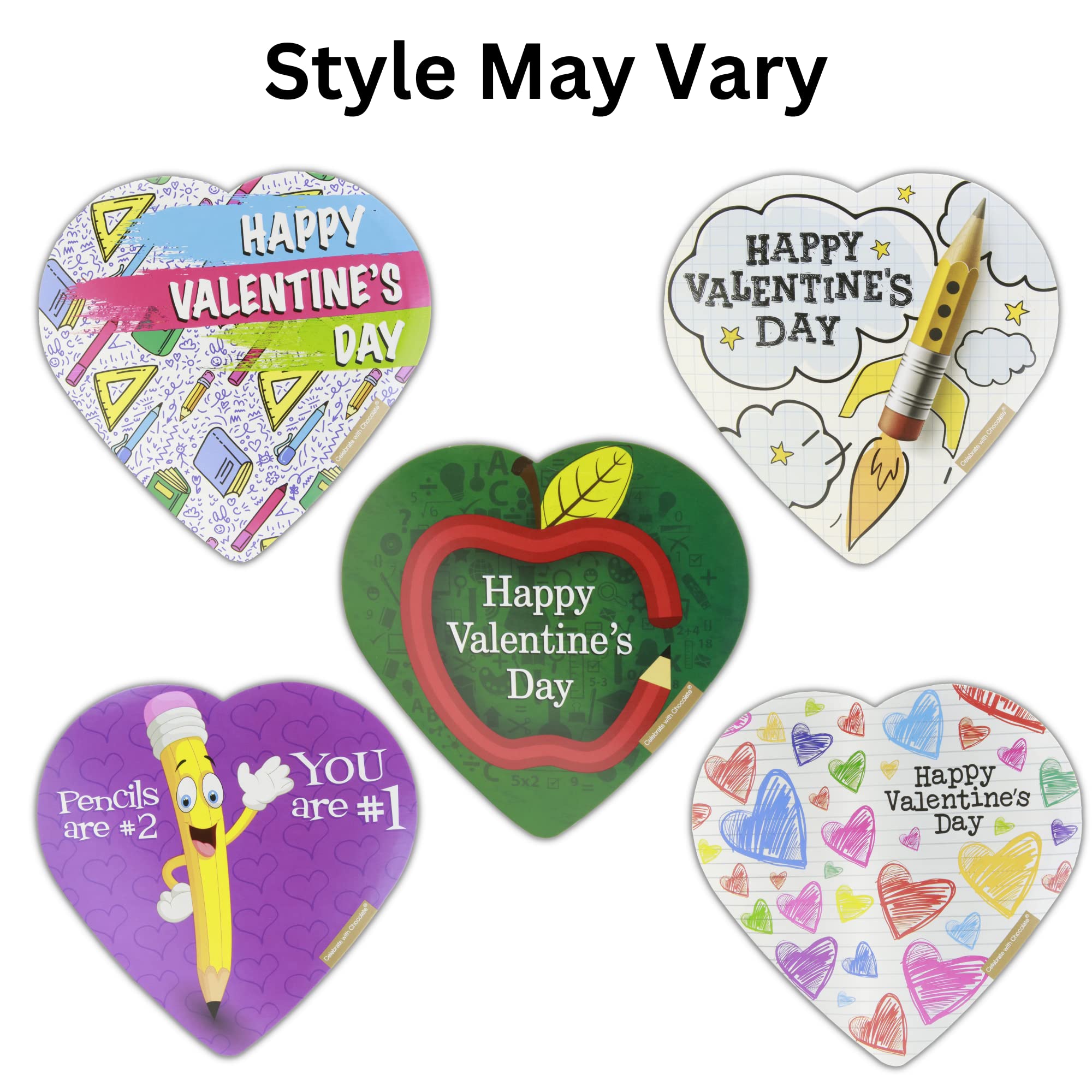 Valentine's Day Heart Shaped Candy Box - 3 Pack Assorted Chocolate Truffles (2oz) for Classroom Parties, Gifts & Romantic Celebrations - Styles May Vary
