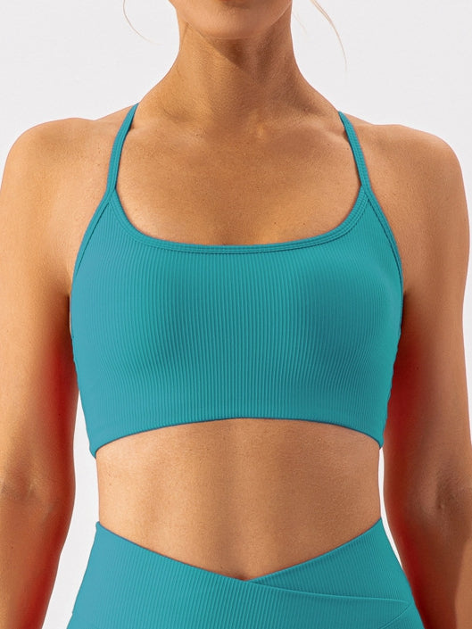 ZASUWA Women's Ribbed Sports Bras - High Support Workout Bra for Running, Yoga & Gym - Comfortable & Breathable Activewear