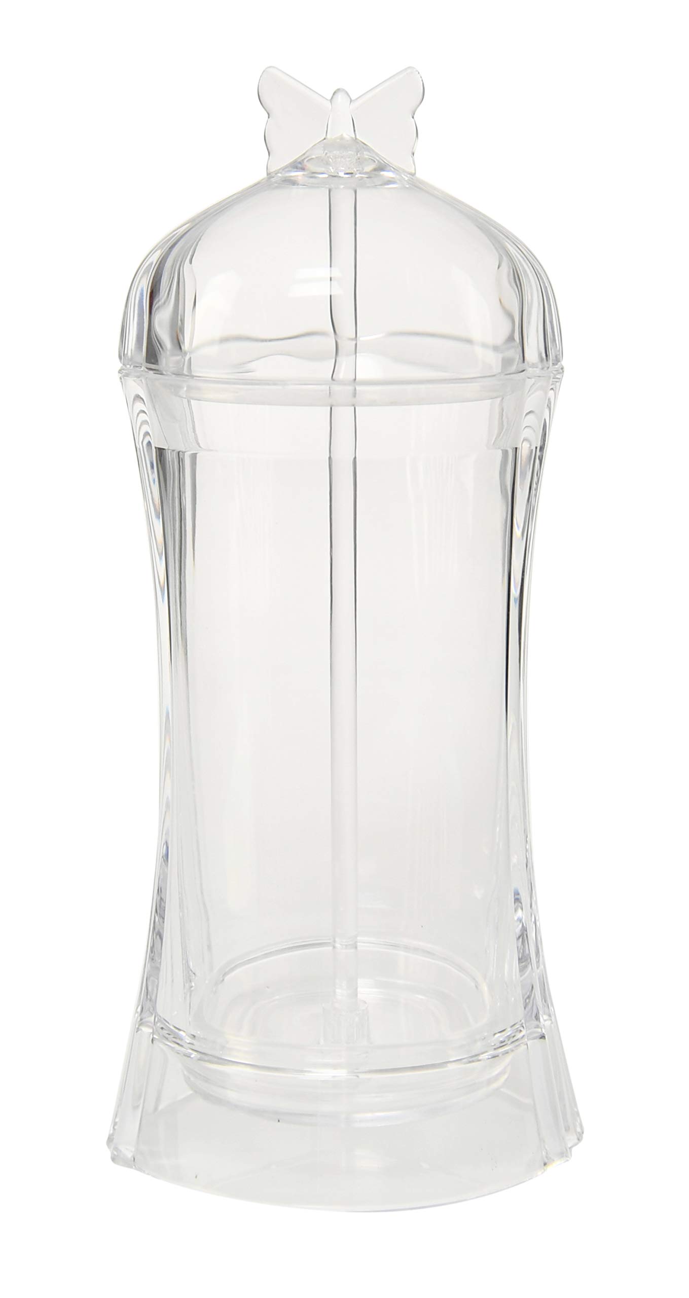 Butterfly Acrylic Makeup Brush Holder - Cosmetic Brush Organizer for Bathroom Vanity & Makeup Table - Clear Apothecary Jar for Brushes, Pens & Utensils - Perfect for Home, Salon & Travel Organization