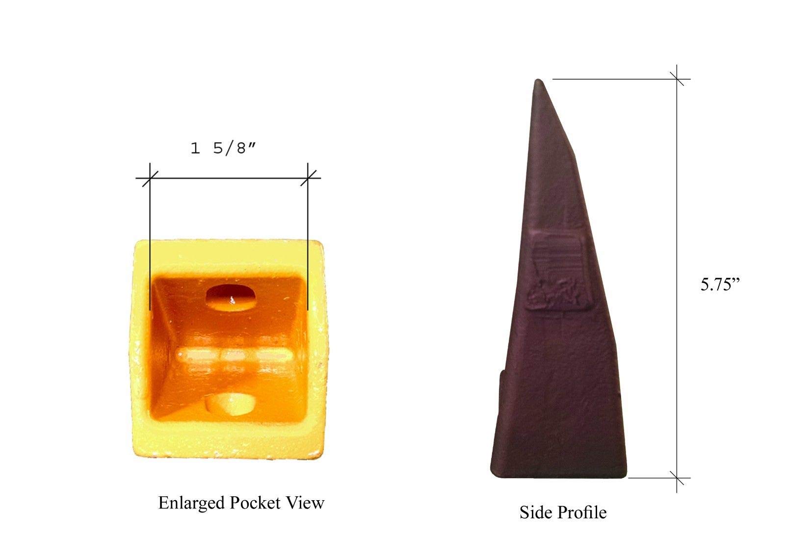 Bobcat Style Mini Excavator Bucket Teeth with Pins - Compatible with Models 7107321 & 6737325WT - Durable Replacement Parts for Digging, Trenching & Construction Work