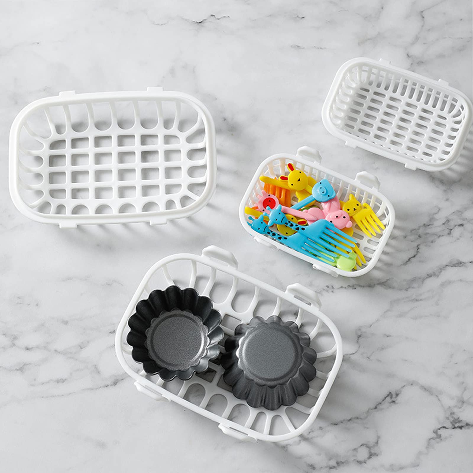 2-Pack White Dishwasher Basket for Baby Bottle Parts & Small Tools - Durable Bottle Washer & Cleaner for Easy Dishwashing (Perfect for Baby Bottles, Nipples, Utensils & Accessories)
