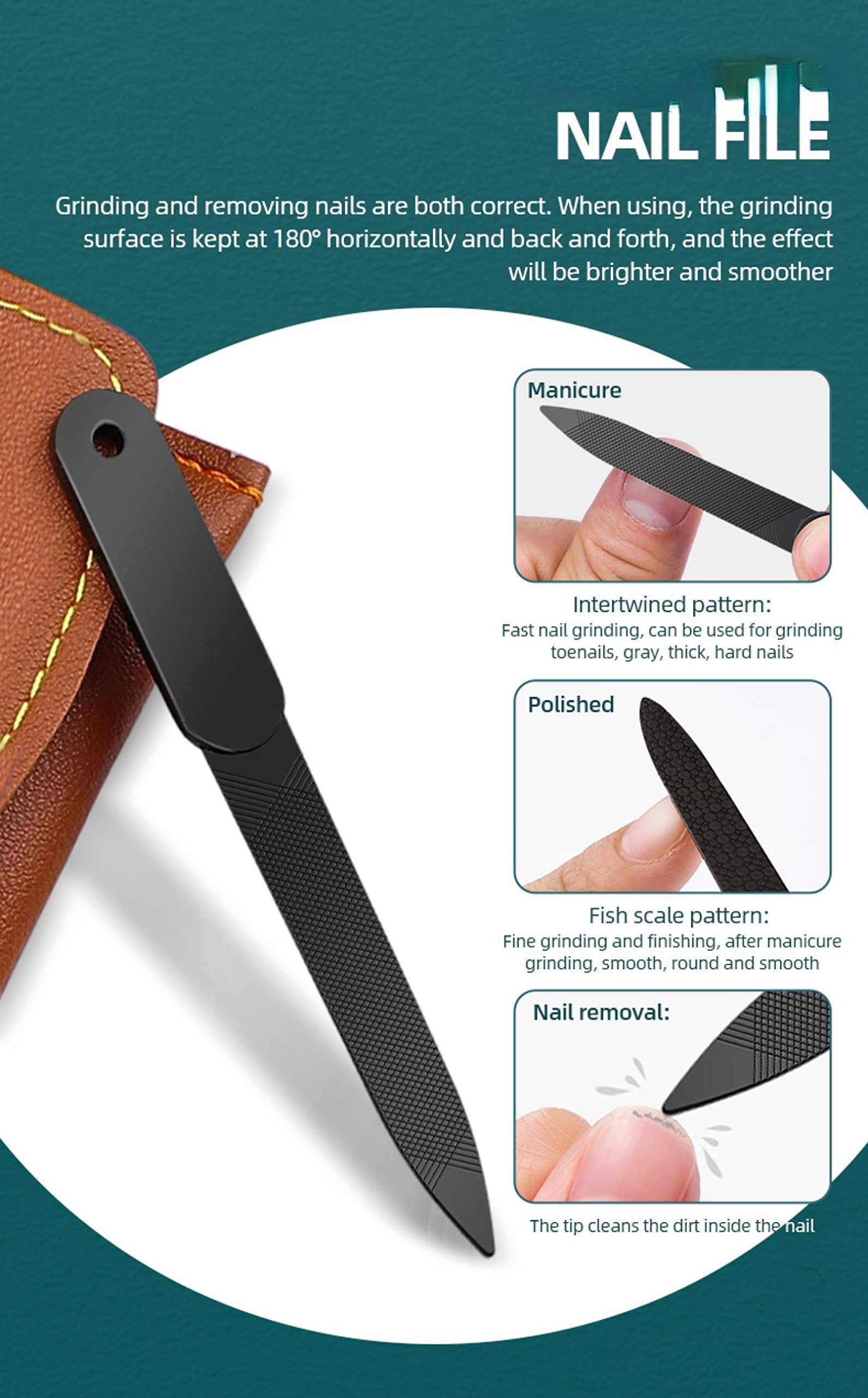 Premium 4-Piece Nail Clipper Set with Scissors, File & Leather Case - Rose Gold Manicure Kit for Thick Nails, Home Travel Grooming Gift (Ideal for Home Care, Travel Essentials & Salon Professionals)