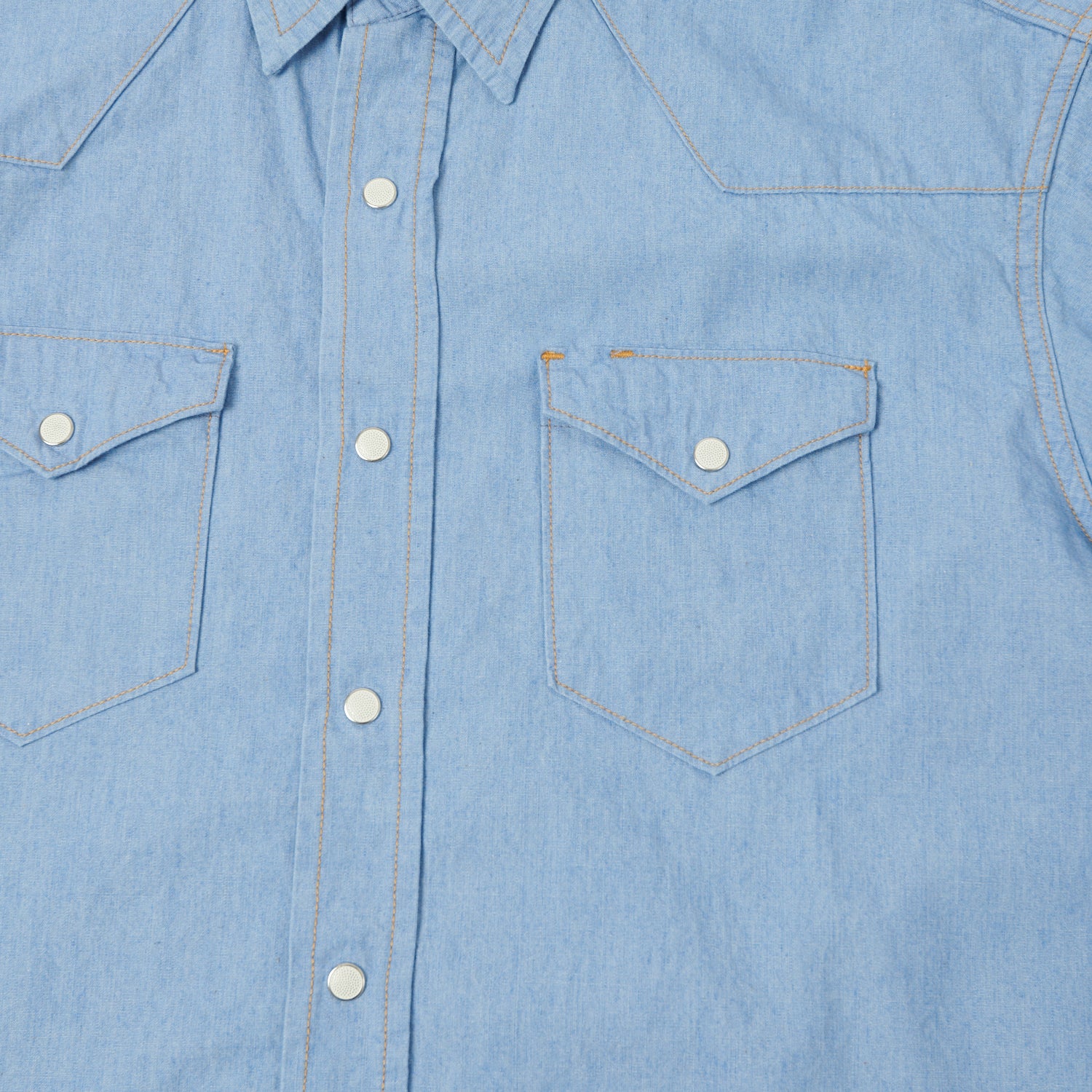 Dubbleworks Lot. 43001 Western Shirt Sax Blue - Stylish Denim Work Shirt for Men, Country Style Button Up Shirt with Yoke Detail - Perfect for Ranch Work, Rodeo Events & Casual Outfits