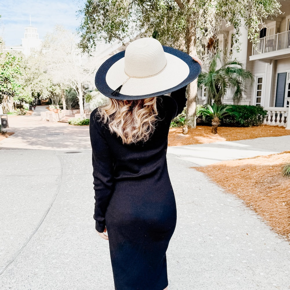 Stylish Miami Summer Wide Brim Floppy Sun Hat for Women - UV Protection & Breathable - Perfect for Beach, Pool, and Outdoor Activities
