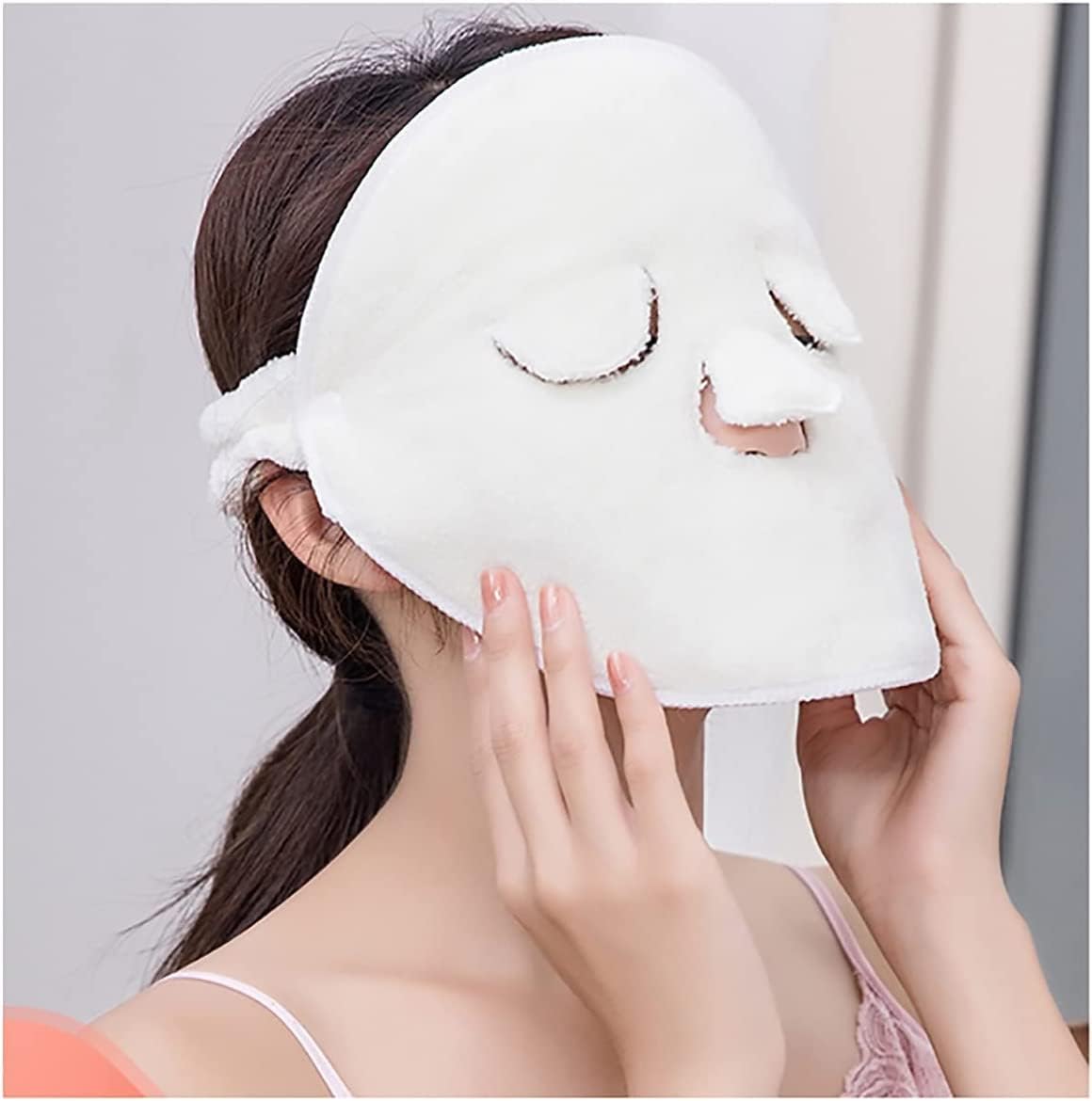 JIAVAXA Reusable Spa Face Towels - White - Soft Facial Steamer Towel for Hot & Cold Compress - Moisturizing, Detoxifying, Anti-Aging & Eye Fatigue Relief - Perfect for Facial Steamers, Spa Treatments & At-Home Skincare Routines