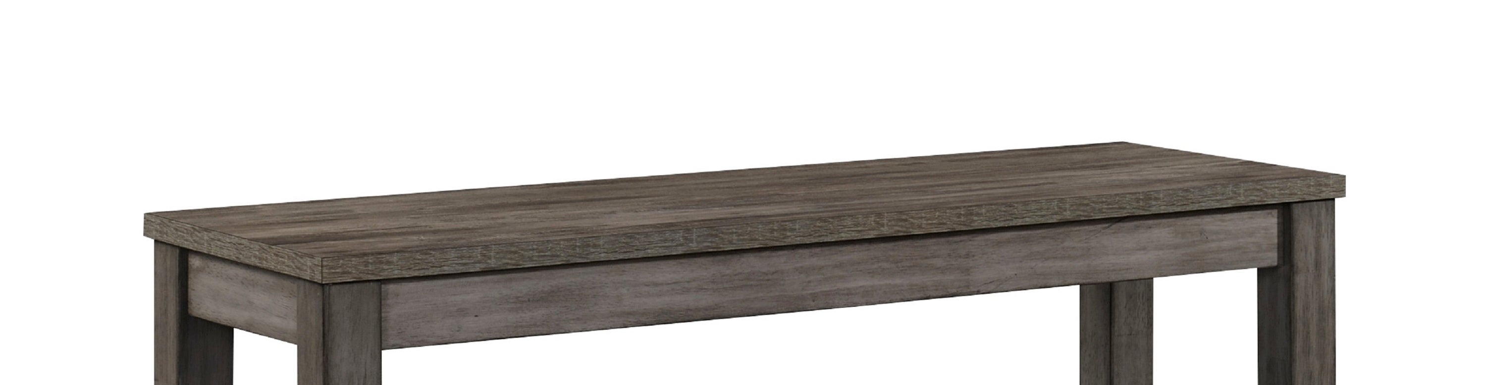 1pc Contemporary Rustic Gray Bench - Fabric Upholstered Wooden Dining Room & Kitchen Furniture for Home Decor, Farmhouse Style, Entryway Seating