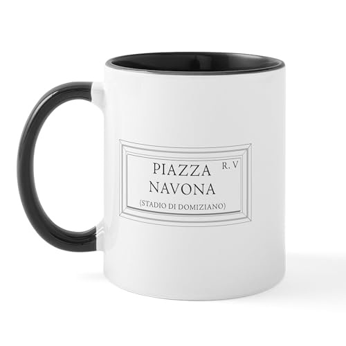 White/Black Inside - Piazza Navona, Rome Italy Mug