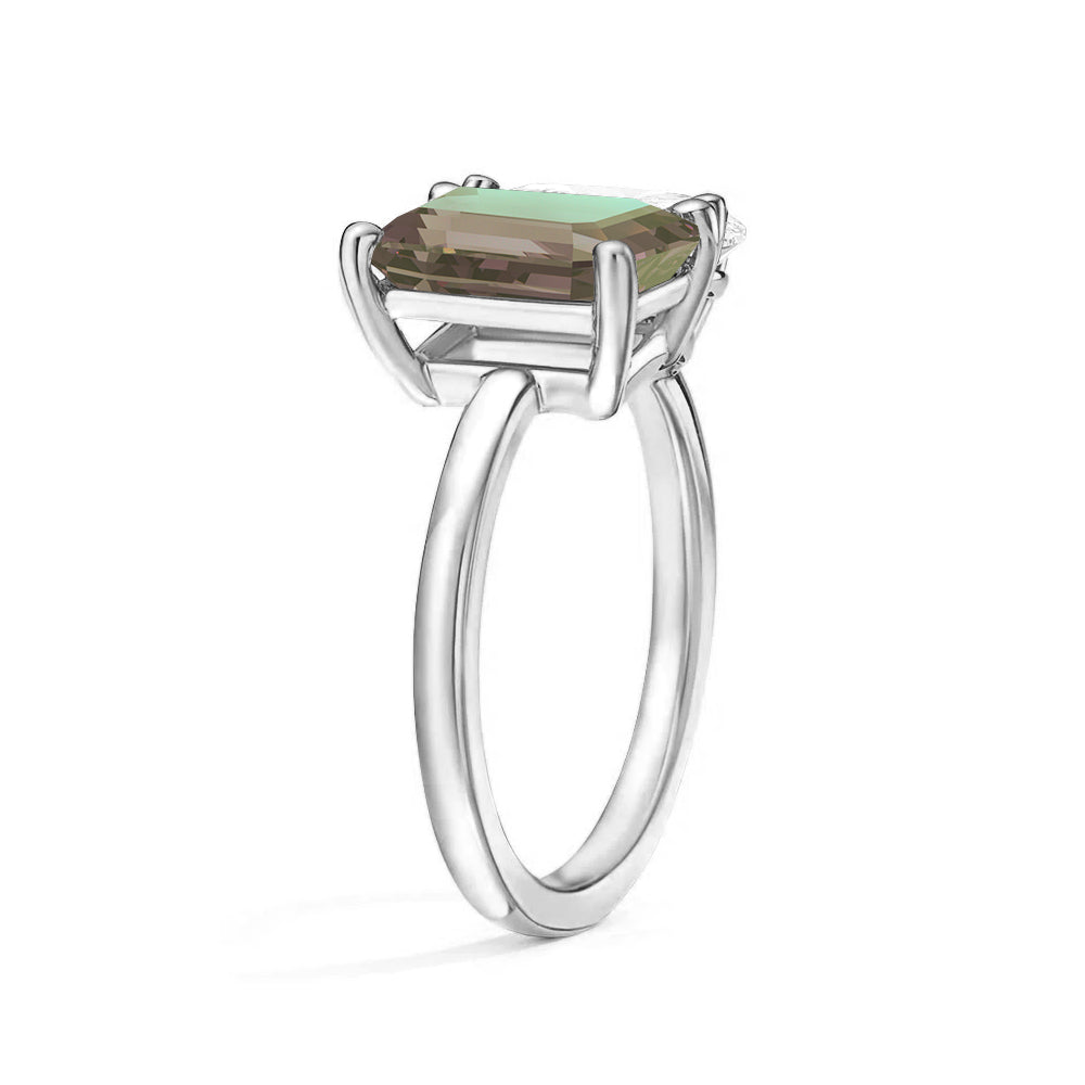 Personalized Alexandrite Toi et Moi Anniversary Ring - Custom Birthstone Jewelry for Couples, Engagements & Romantic Gifts