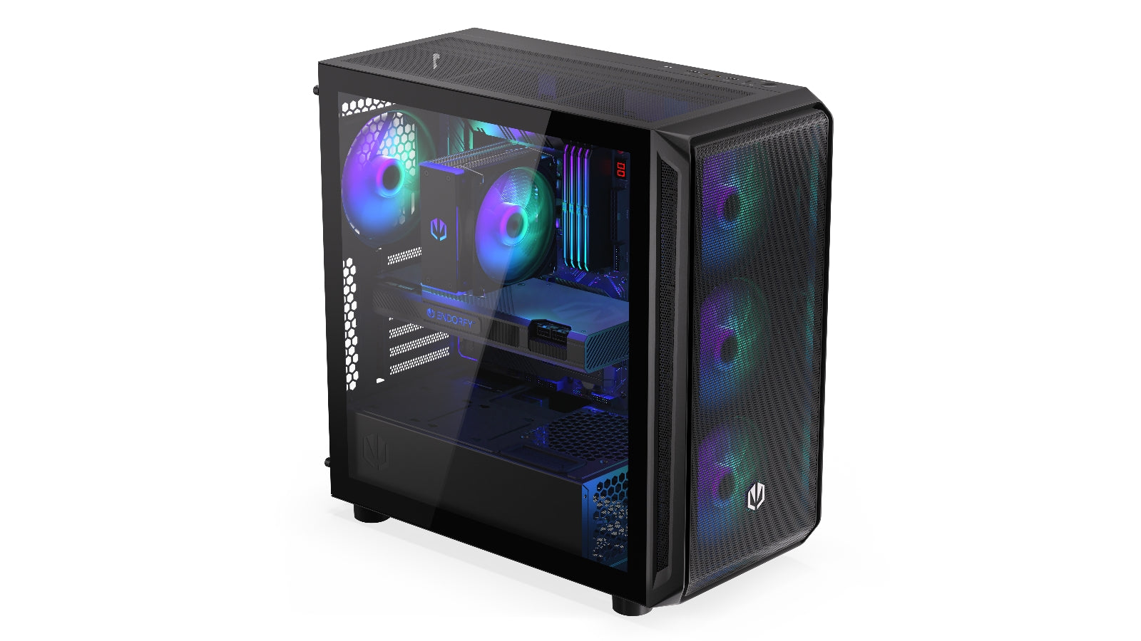 Endorfy Arx 700 ARGB ATX Mid Tower PC Gaming Case - High Airflow Tempered Glass Design with RGB Lighting (EY2A013) for Gaming Setup & Workstation Builds