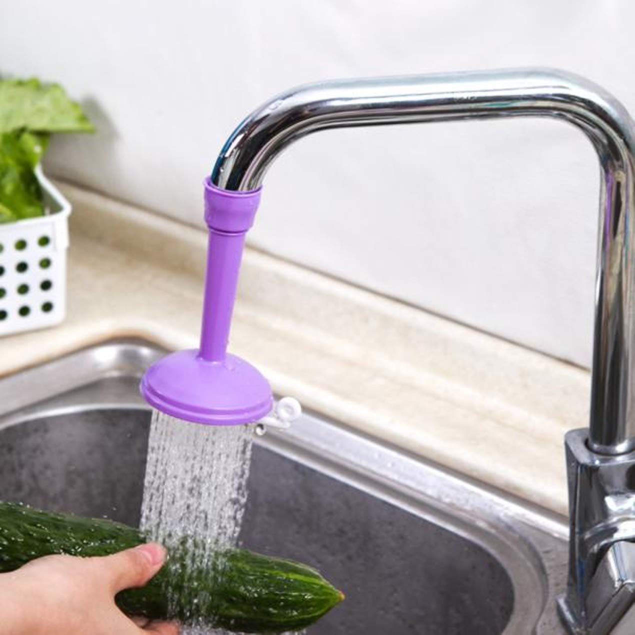 FERRON Adjustable Kitchen Faucet Extender - Plastic Water-Saving Tap Nozzle with Multi-Function Spray, Filter & Multicolor Options | Perfect for Washing Dishes, Filling Pots & Cleaning Sinks