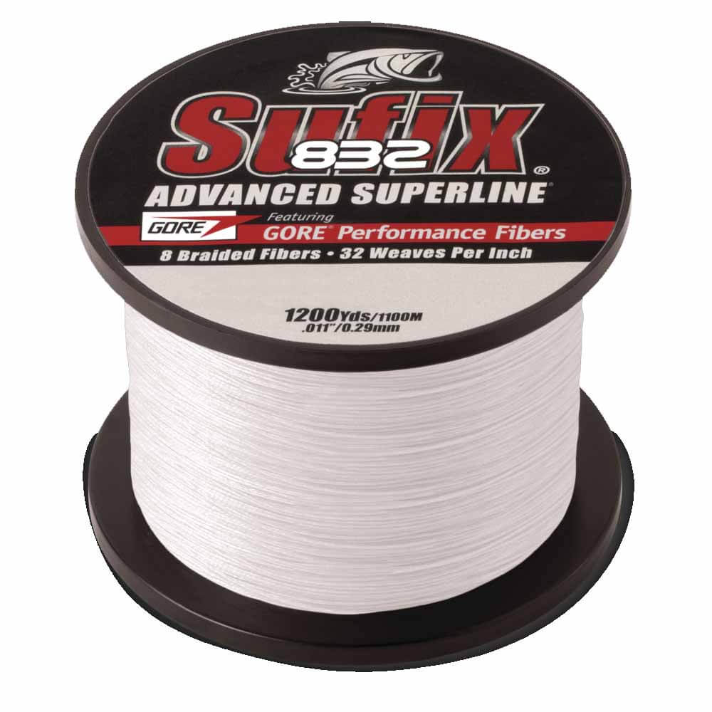 Sufix 832 Advanced Superline Braid Fishing Line - Ghost White, 1200 Yards - High-Performance for Saltwater & Freshwater Fishing