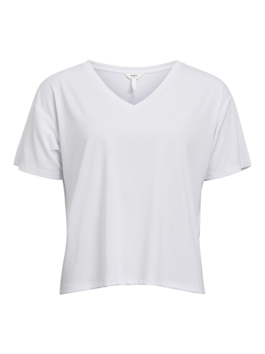 Jenny V Neck T-Shirt for Women - Soft Cotton White Tee - Casual & Comfortable Everyday Wear for Work, Outings, and Relaxation