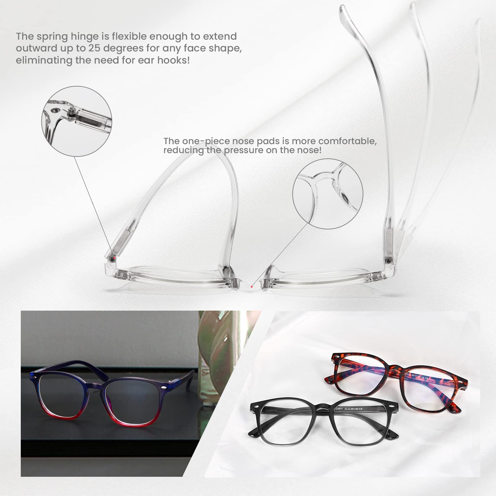 BLS Blue Light Reading Glasses for Women & Men - Computer & Screen Use