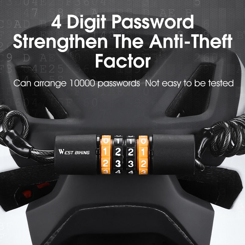 Secure Combination Wire Bike Helmet Lock - Portable Anti-Theft Bicycle, Scooter & Motorcycle Helmet Lock - Perfect for Cycling, Commuting & Outdoor Adventures