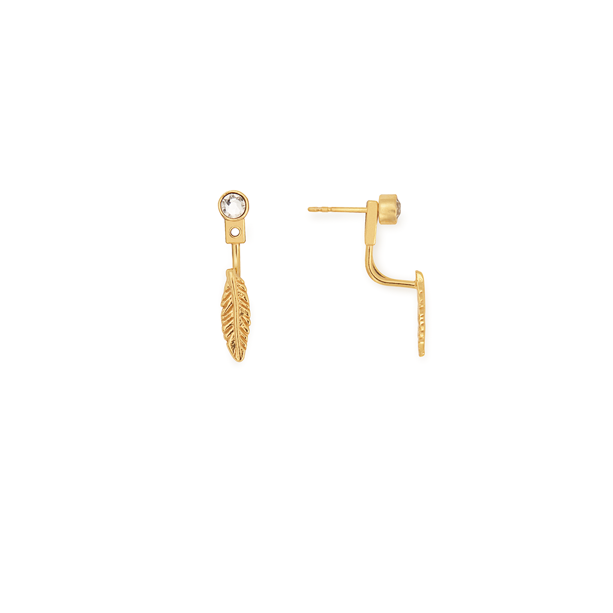 Feather and Crystal Drop Earrings for Women - Elegant Bohemian Dangle Earrings for Party, Wedding & Evening Outfits