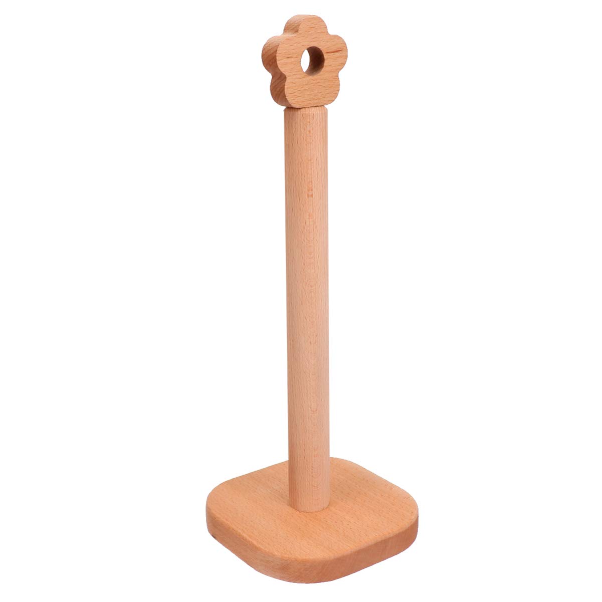 UPKOCH Bamboo Paper Towel Holder & Stand - Hand Towel Dispenser, Toilet Paper Holder - Natural Wooden Bathroom & Kitchen Organizer for Countertop, Vanity, and Office Use