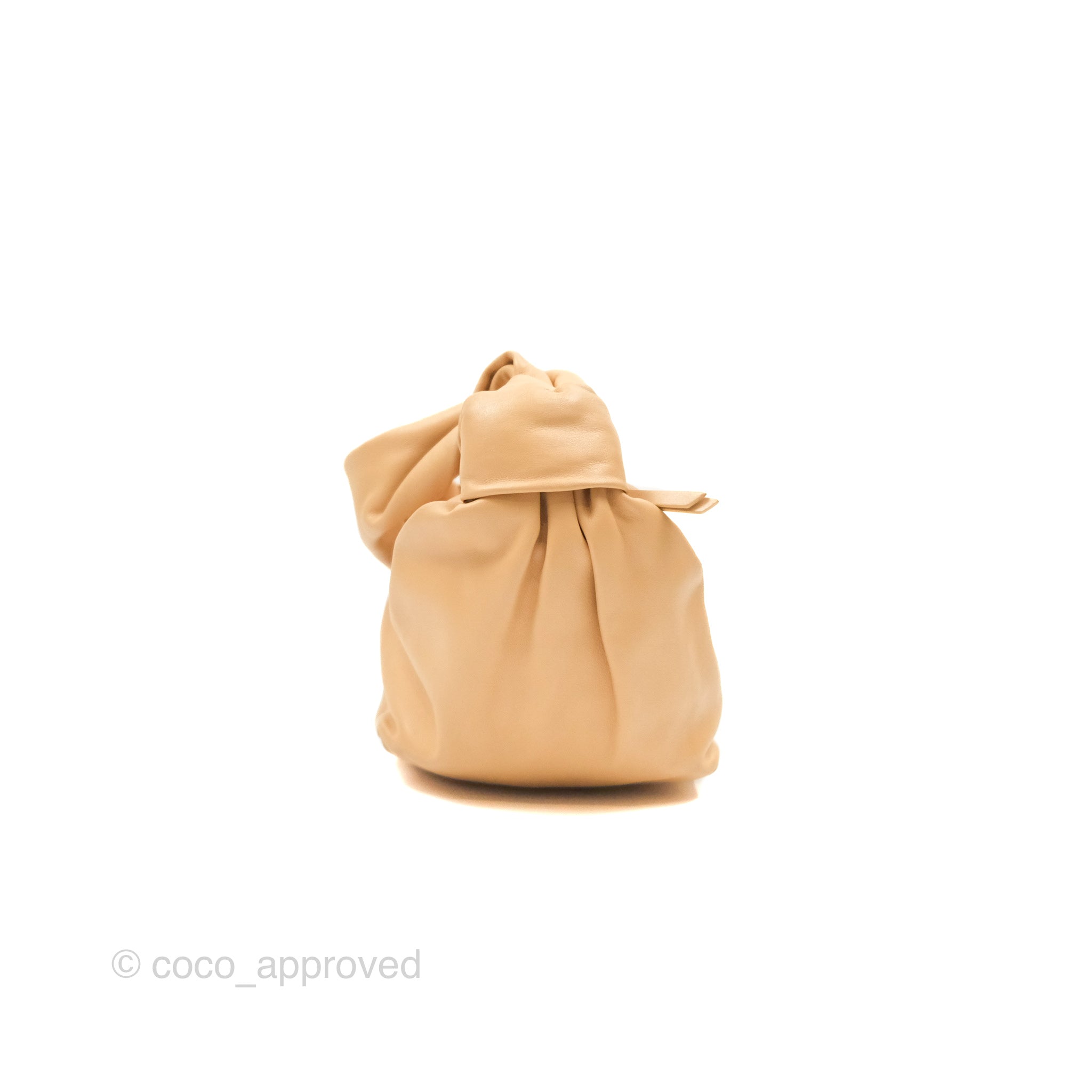 Bottega Veneta Teen Double Knot Hobo Bag - Almond Calfskin Leather Shoulder Bag for Women | Perfect for Work, Travel & Everyday Use