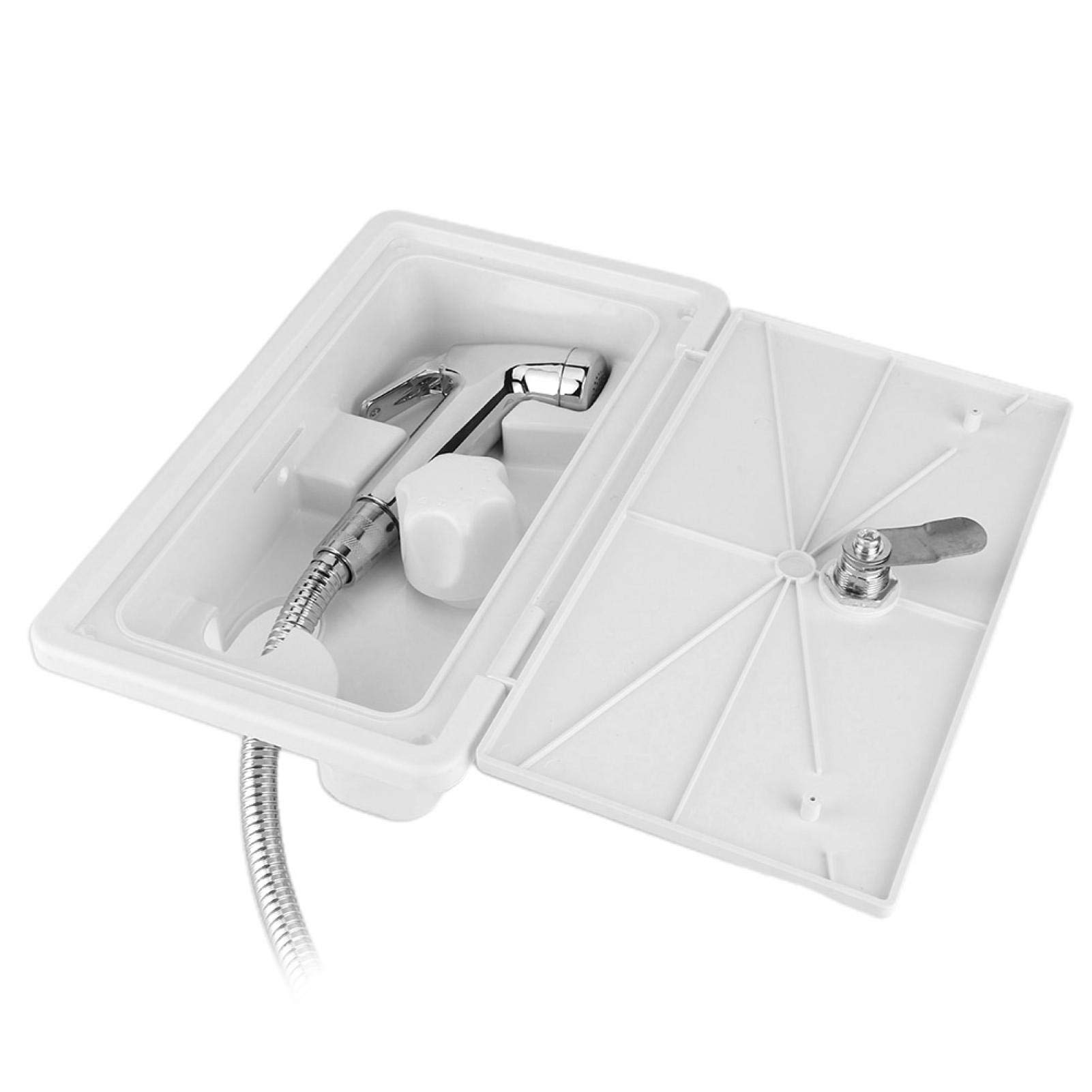 RV Shower Box with Hot & Cold Switch - Marine & Boat Exterior Shower Kit with 2 Keys - Waterproof Transom Shower for Motorhome, Camper & Outdoor Adventures