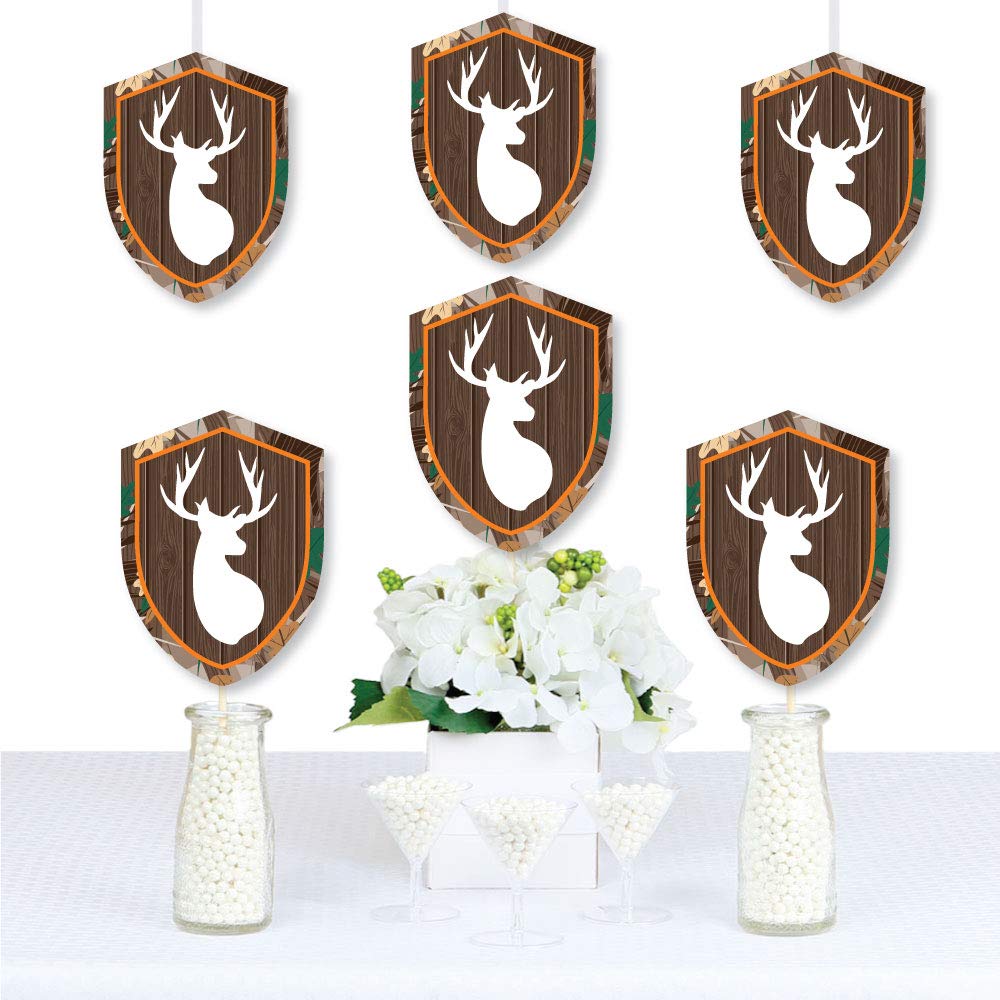 Gone Hunting Party Decorations Set - 20 DIY Camo Deer Hunting Baby Shower & Birthday Party Supplies for Outdoor Theme Events