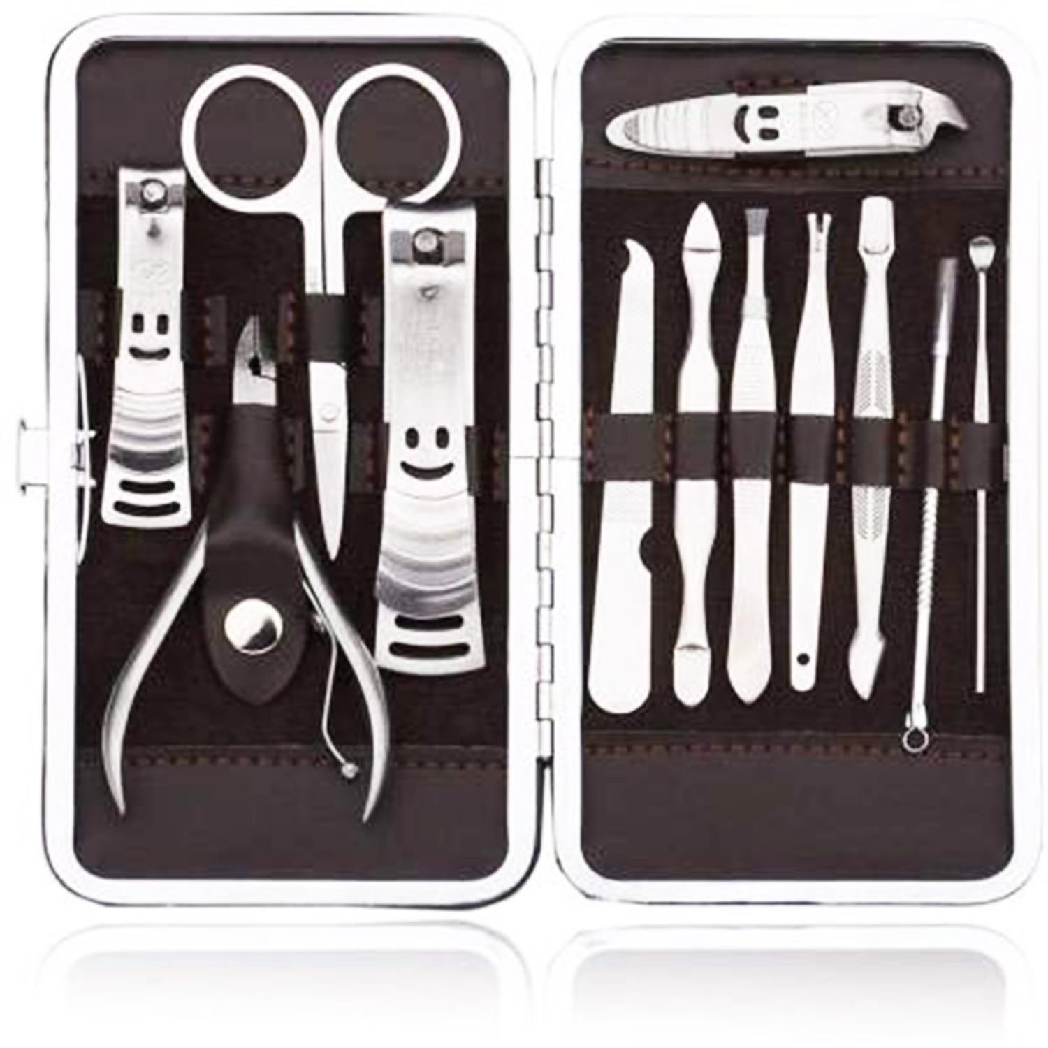 Hanumex® 9-in-1 Professional Pedicure & Manicure Kit for Home & Travel - Nail Care Set with Tools for Toenails & Fingernails - Perfect for Salon Quality Nails at Home, Gifts & Travel Essentials (Brown)