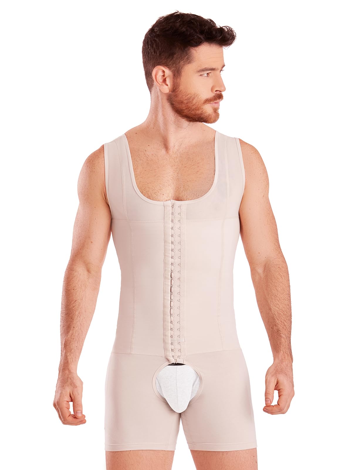 SHAPE CONCEPT Men's Shapewear 361 - Colombian Faja for Men with Hook Closure | Stomach Compression Girdle & Abdominal Control | Slimming Underwear for Workout, Post-Surgery & Everyday Wear