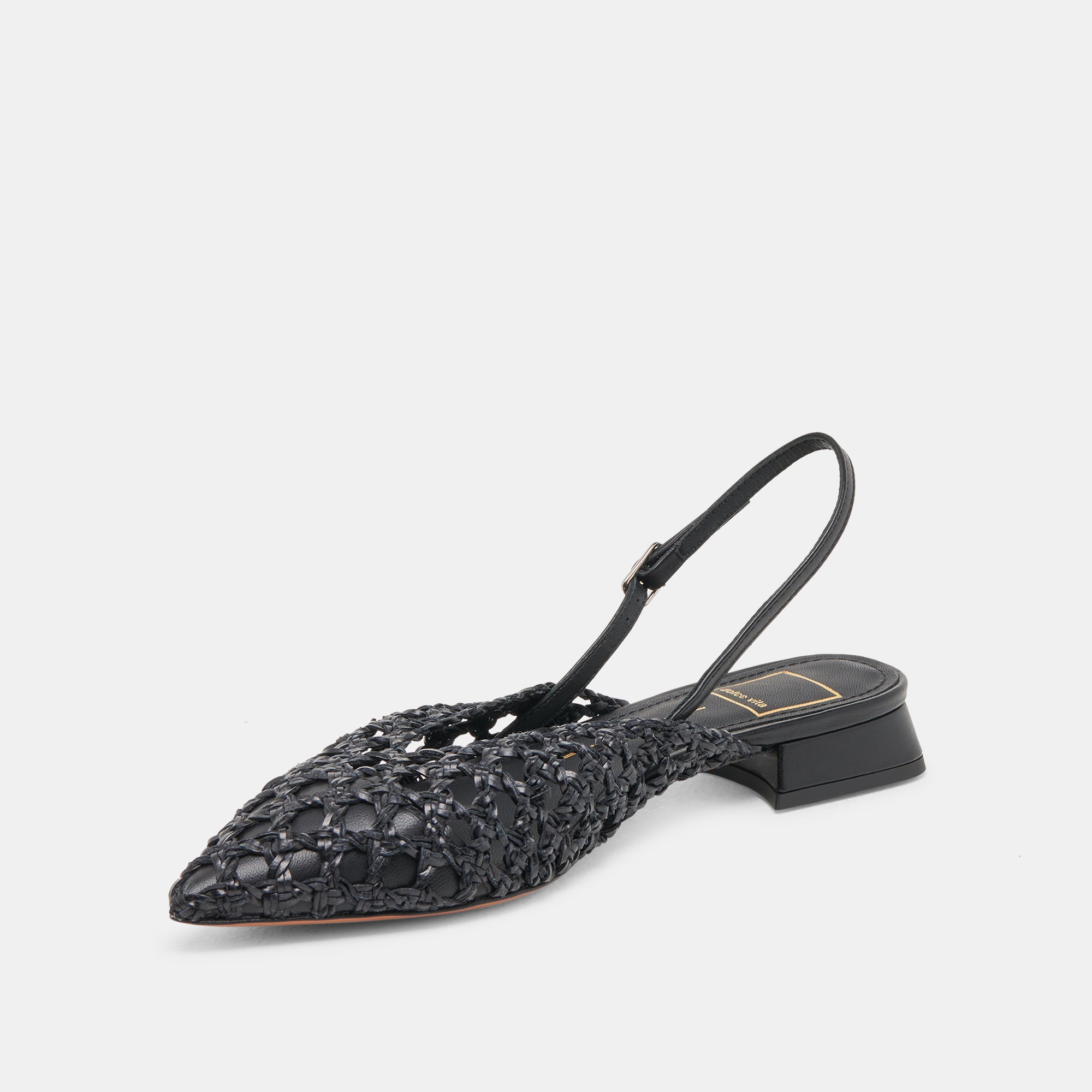 CYNDI Women's Black Woven Flats - Comfortable Casual Shoes for Work, Travel & Everyday Wear