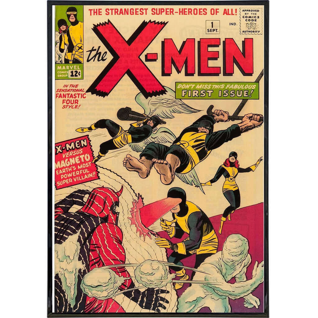 X-Men Issue No. 1 Comic Book Print - Rare Collectible Marvel Superhero Poster for Home Decor & Fan Collections