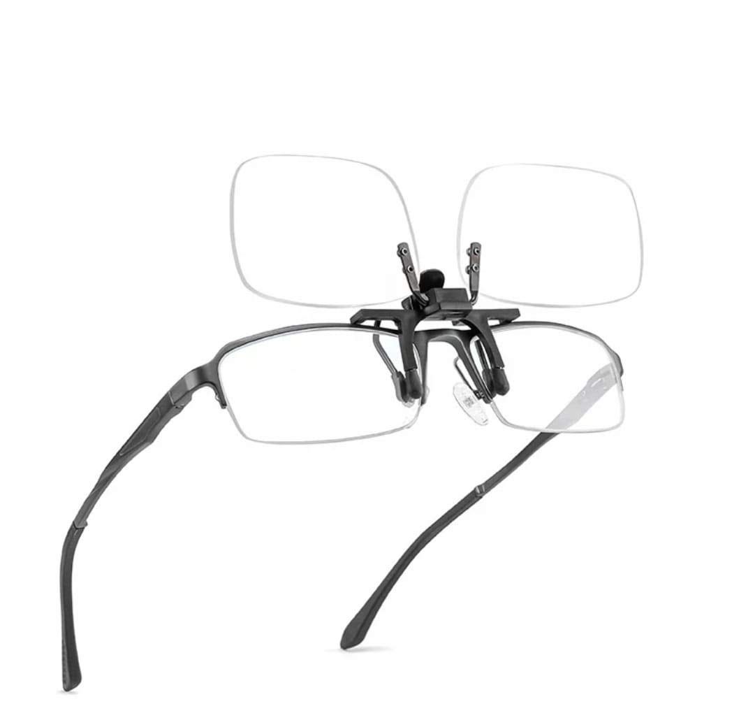Blue Light Blocking Clip On Reading Glasses 2.00 Strength - Clear Amber Lenses for Eye Strain Relief | 135mm Frame Width | Perfect for Computer Use, Reading & Screen Time Protection (American Vision & Vision)