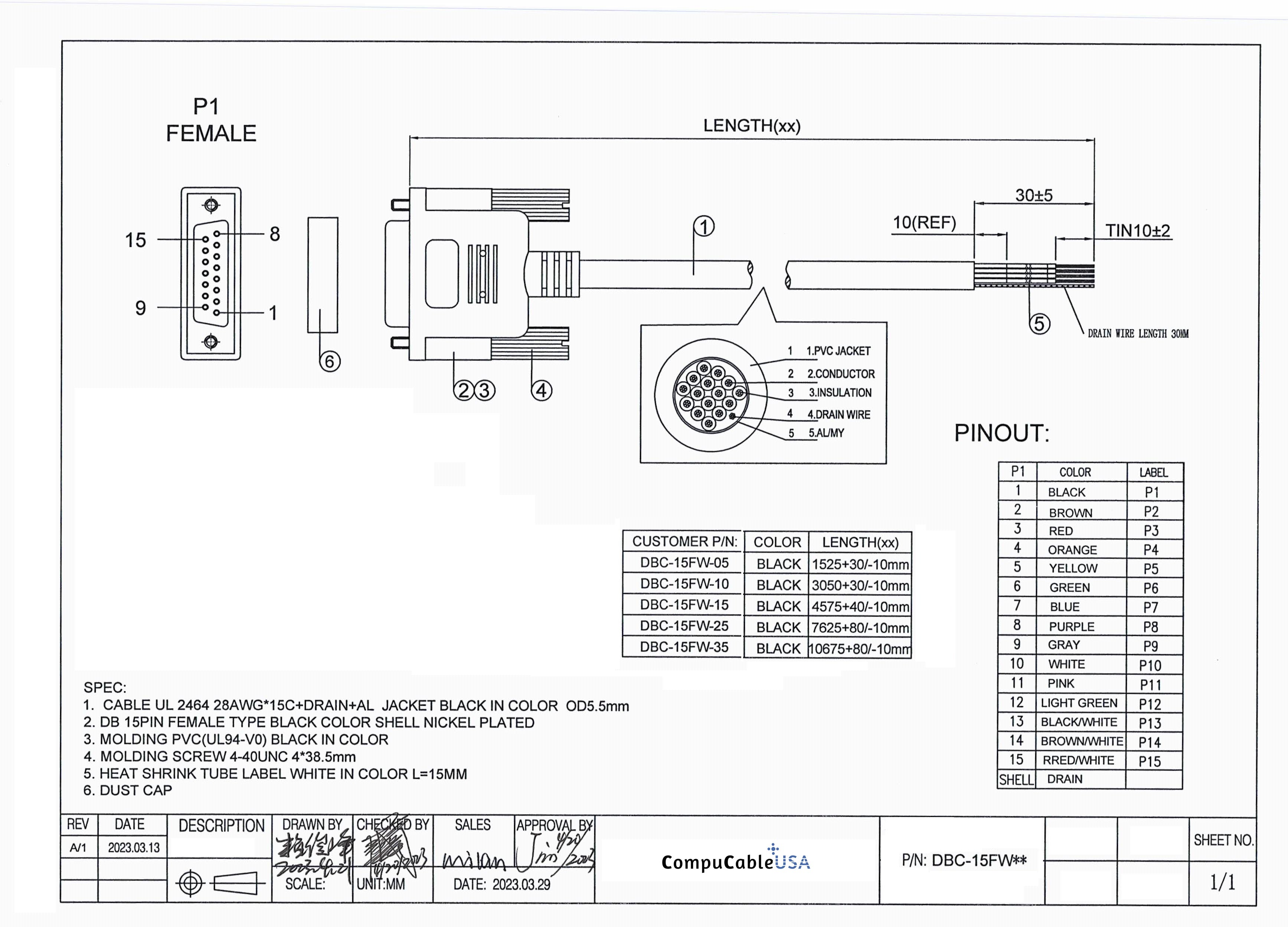 15 Pin RS232 Serial Cable Female to Female - 5/10/25 Feet Length Options for Industrial Equipment & Computer Connectivity