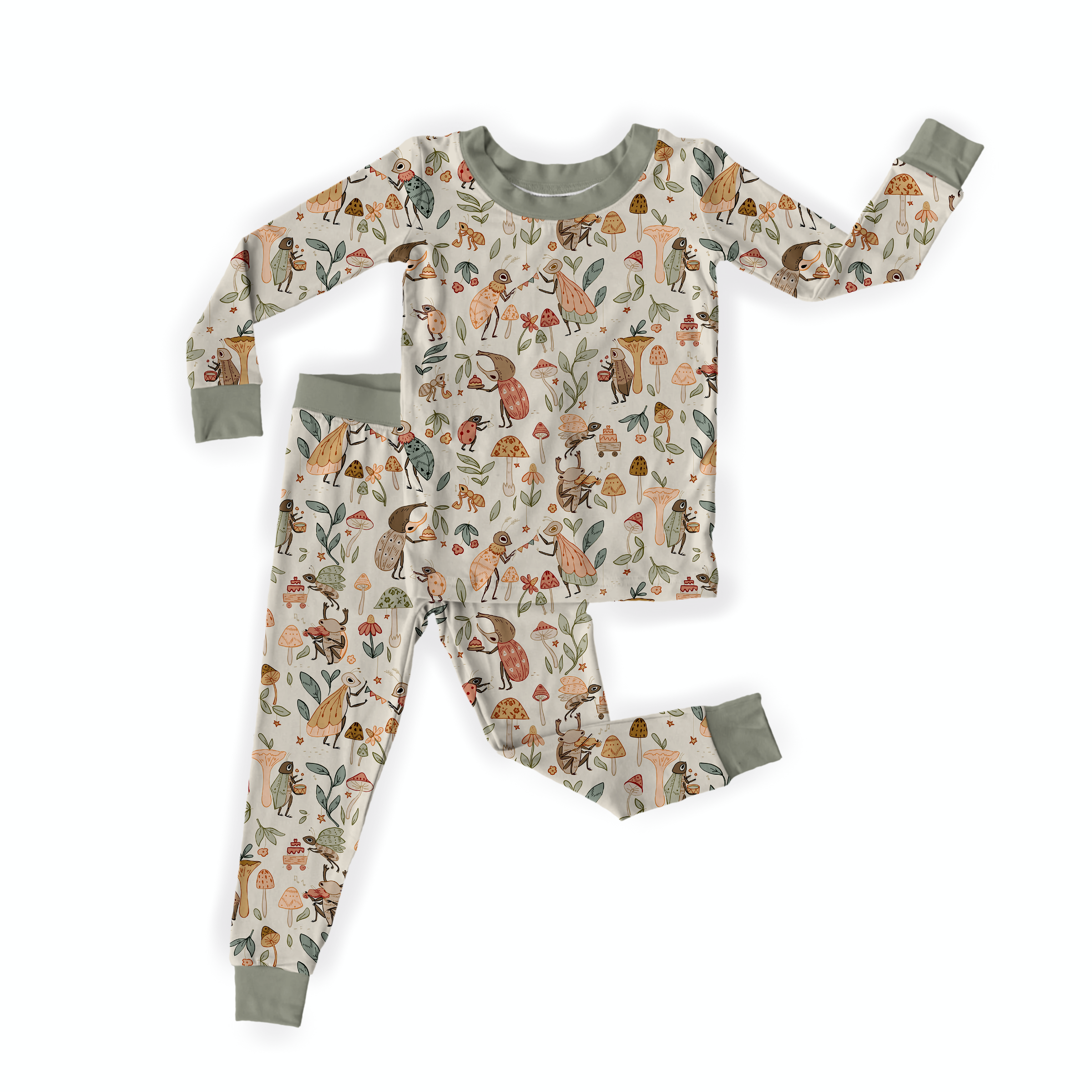 Bug Bash Two Piece Pajama Set for Women - Soft Cotton Sleepwear with Cute Insect Print - Perfect for Lounging, Sleepovers & Cozy Nights at Home