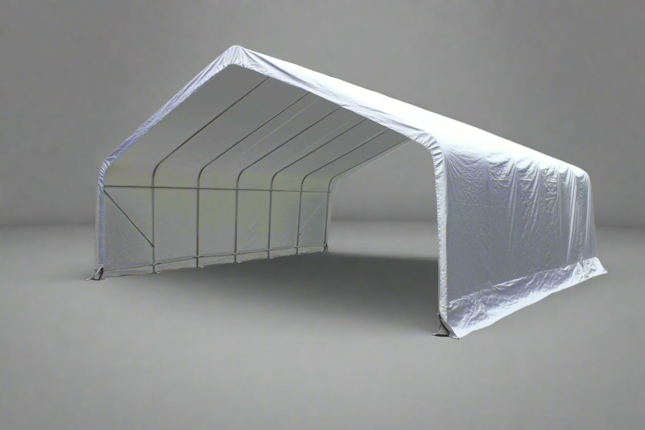 22x24x12 FT Heavy Duty Outdoor Canopy Shelter - Waterproof Hay Storage, Livestock Cover, Boat & Equipment Protection - Perfect for Farms, Ranches, and Backyard Storage