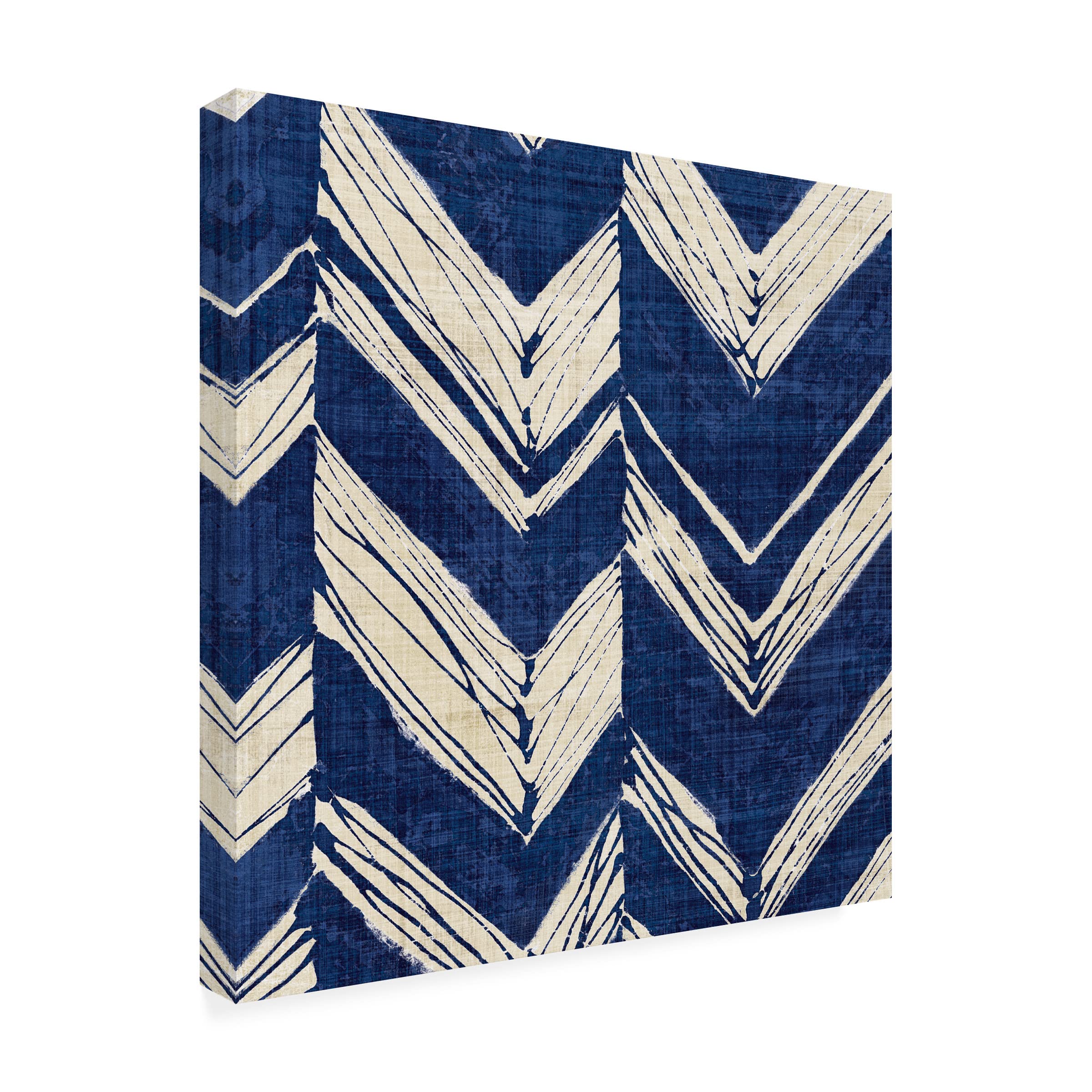 Trademark Fine Art 'Indigo Batik II' Canvas Wall Art Print by Wild Apple Portfolio - Modern Home Decor for Living Room, Bedroom & Office