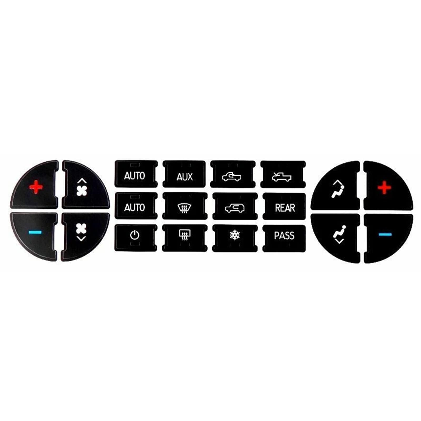 AC Dash Button Repair Kit Sticker - Fix Faded AC Control & Radio Buttons for GMC & Chevrolet Trucks & SUVs | Easy DIY Installation for Restoring Dashboard Functionality