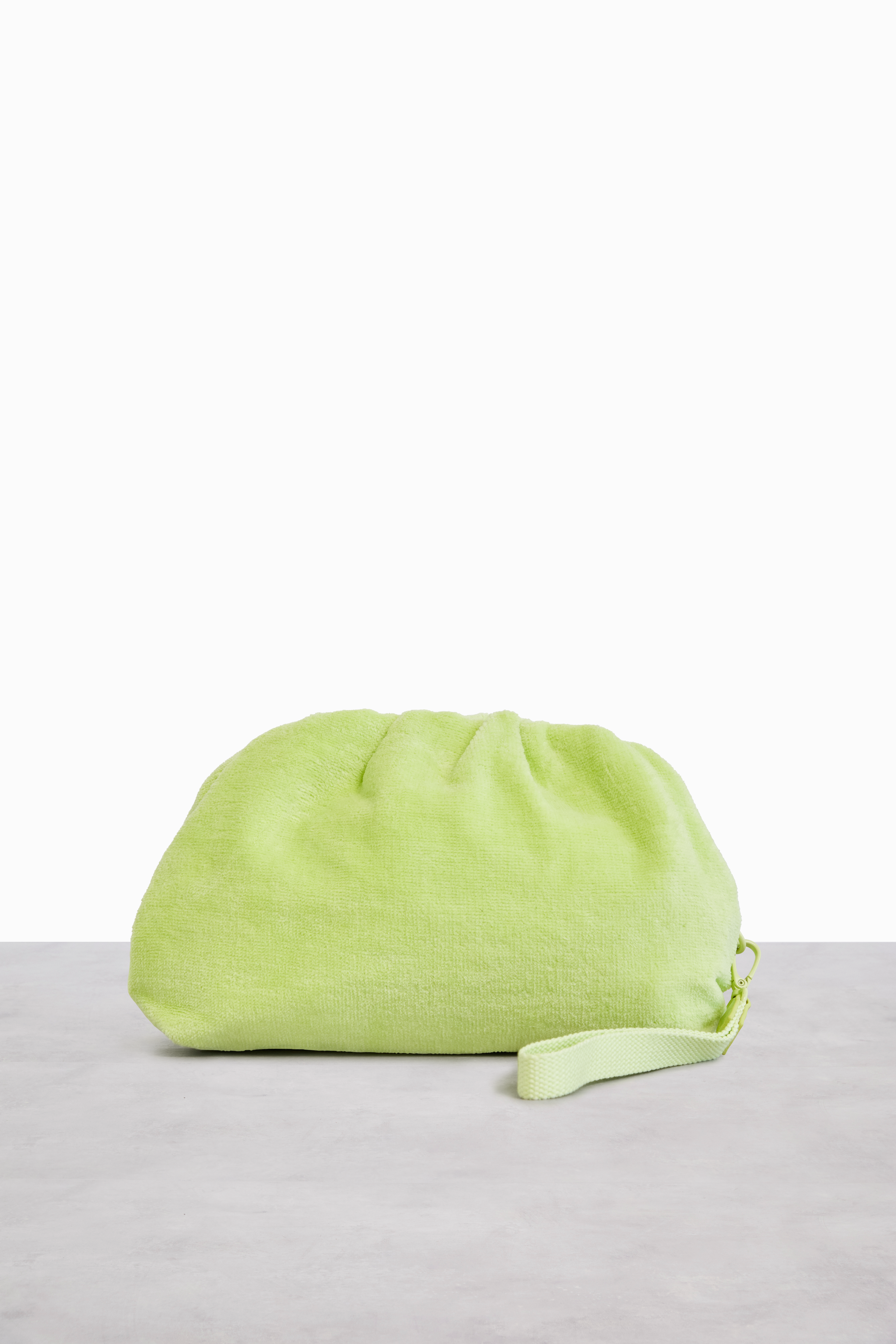 Stylish Terry Cosmetic Clutch in Citron Yellow | Perfect for Travel, Gym & Everyday Essentials | Water-Resistant Makeup Bag for Women