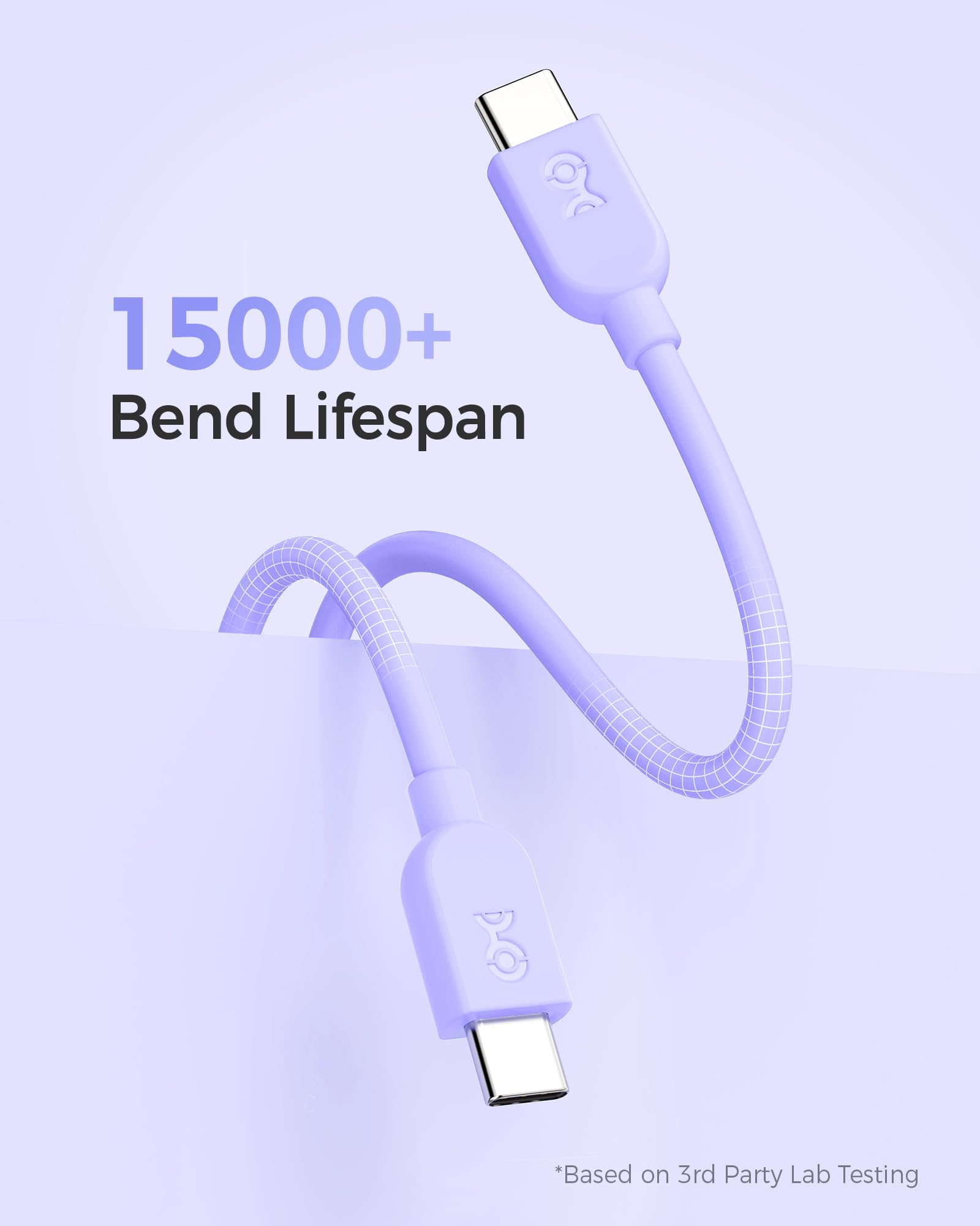 Premium 3-Pack Multi-Color USB C to USB C Fast Charging Cable - 60W PD, 0.9m (3ft) Nylon Braided Orange/Blue/Purple - Compatible with iPhone 15, Samsung S23, MacBook, iPad Pro - Perfect for Home, Office & Travel Charging