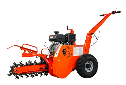 **DK2 OPT118 18-Inch Gas Powered Trencher - 7 HP Engine with 5-Position Depth Adjustment - Ideal for Landscaping, Irrigation, and Utility Trenching**