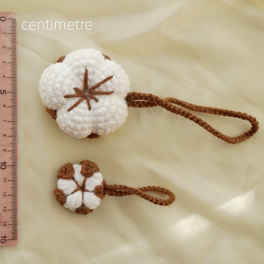 Handmade Crochet Cotton Keychain Set of 2 - Boho Key Rings, Bag Charms & Hanging Ornaments for Home Decor, Gifts, and DIY Crafts | Perfect for Keys, Bags, Backpacks, and Room Decor