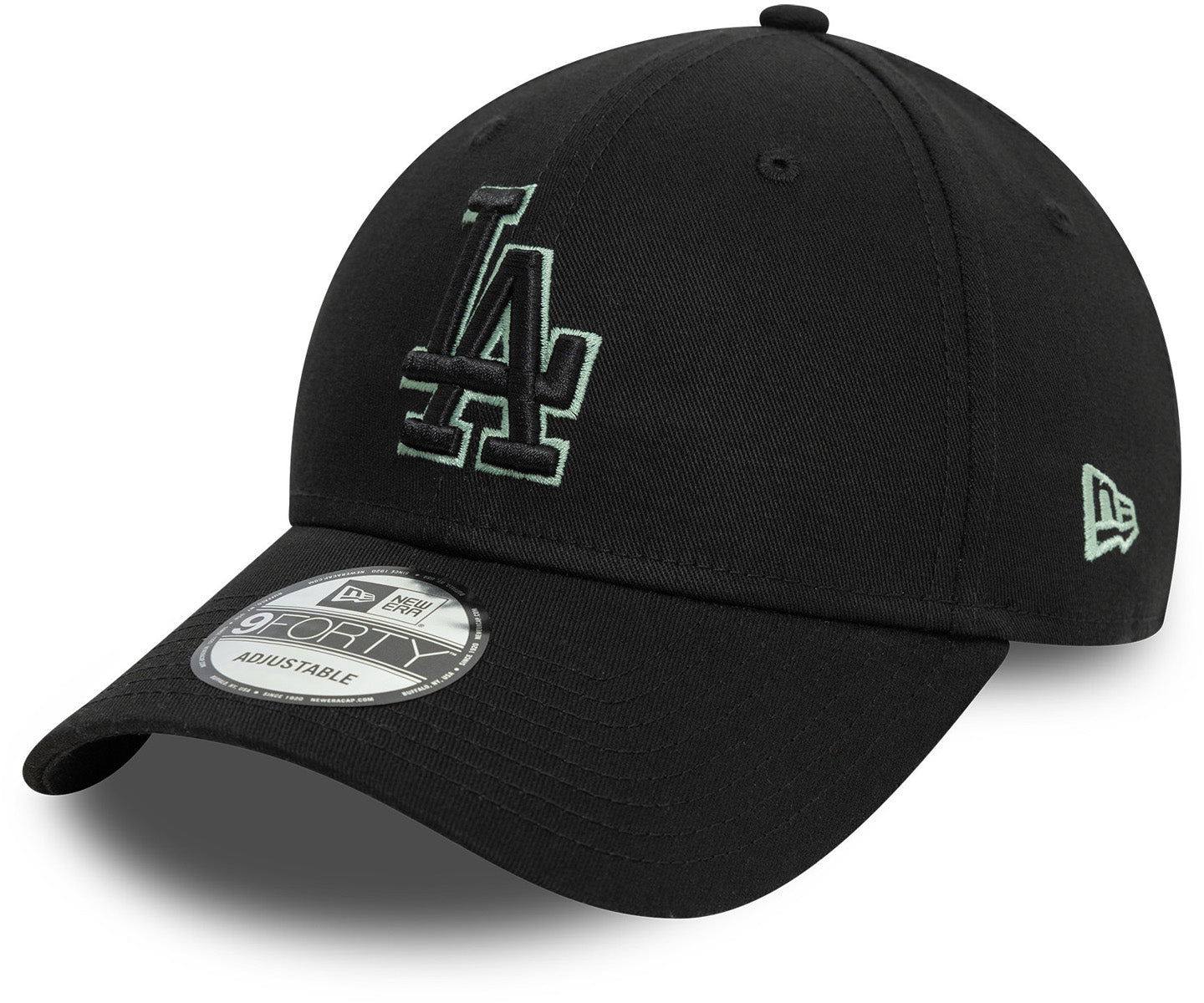 Los Angeles Dodgers New Era 9Forty Adjustable Team Outline Black Baseball Cap for Men & Women - Perfect for Baseball Games, Fan Gear, and Streetwear Fashion