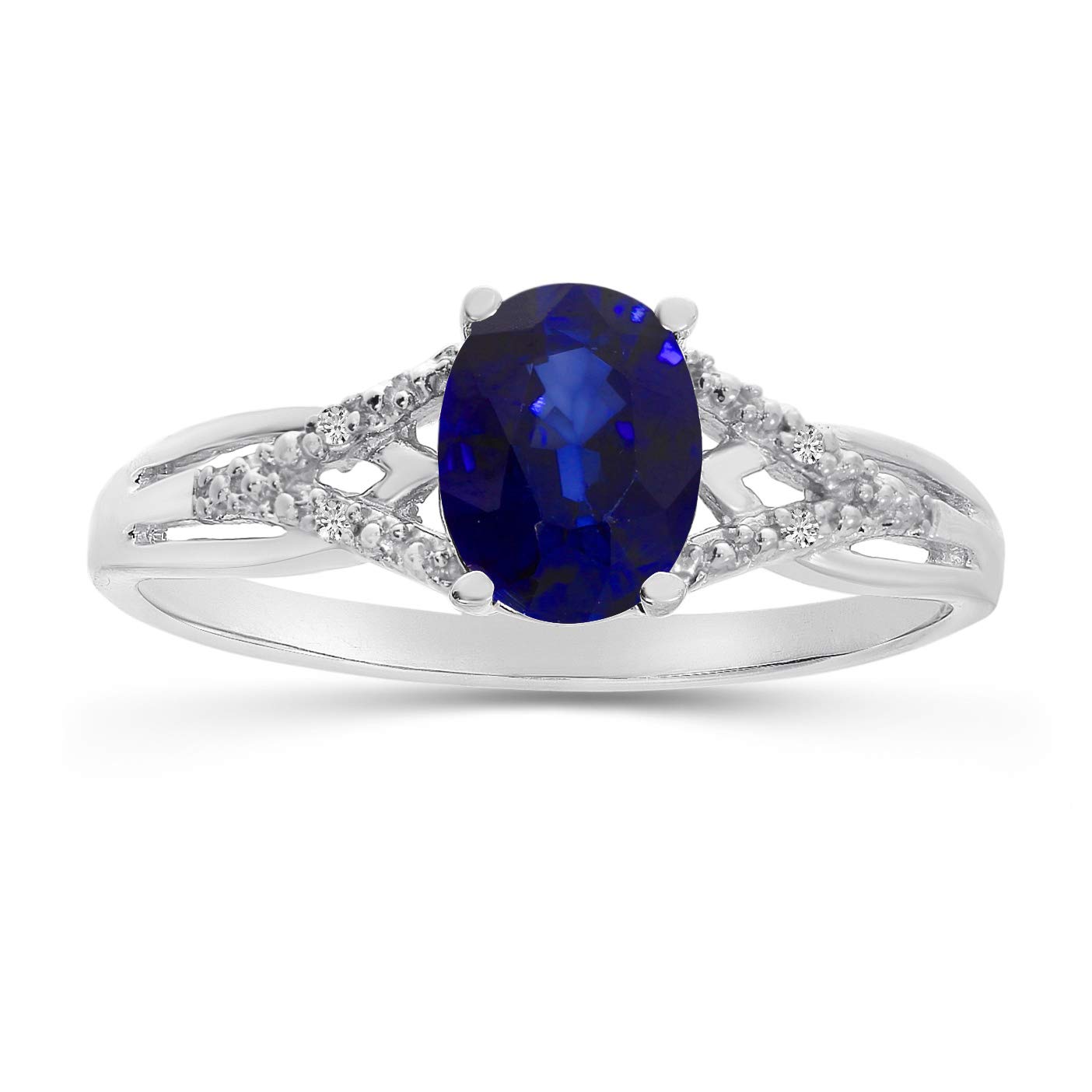 10K White Gold Sapphire and Diamond Ring for Women | Elegant Engagement, Wedding, Anniversary Gift | Perfect for Special Occasions & Everyday Luxury