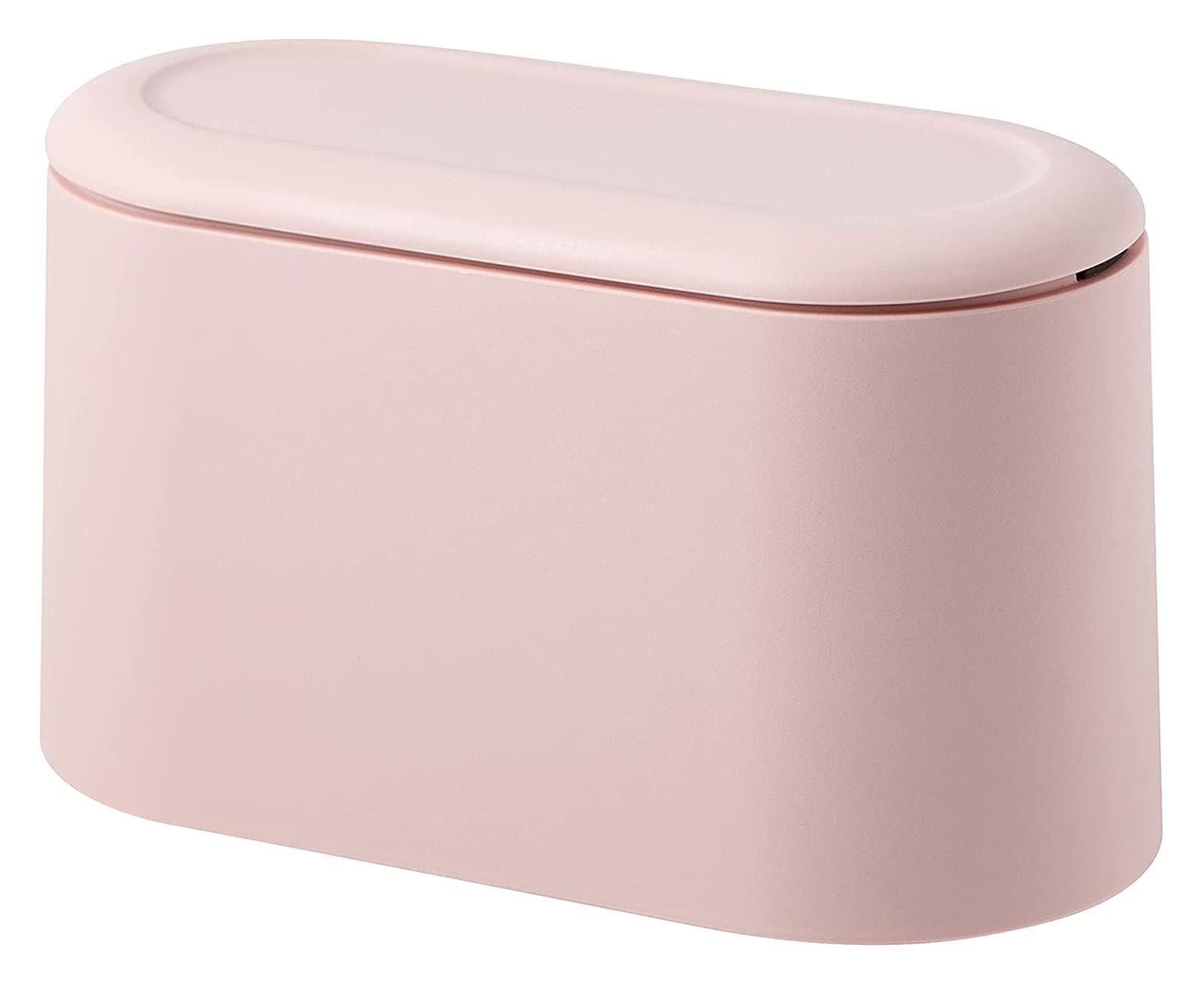 SoGuDio Mini Countertop Trash Can with Press Cartridge Cover - Light Pink Small Waste Bin for Kitchen, Bathroom, Vanity, Office & Car - Perfect Makeup Holder & Desktop Garbage Can for Home & Travel Use