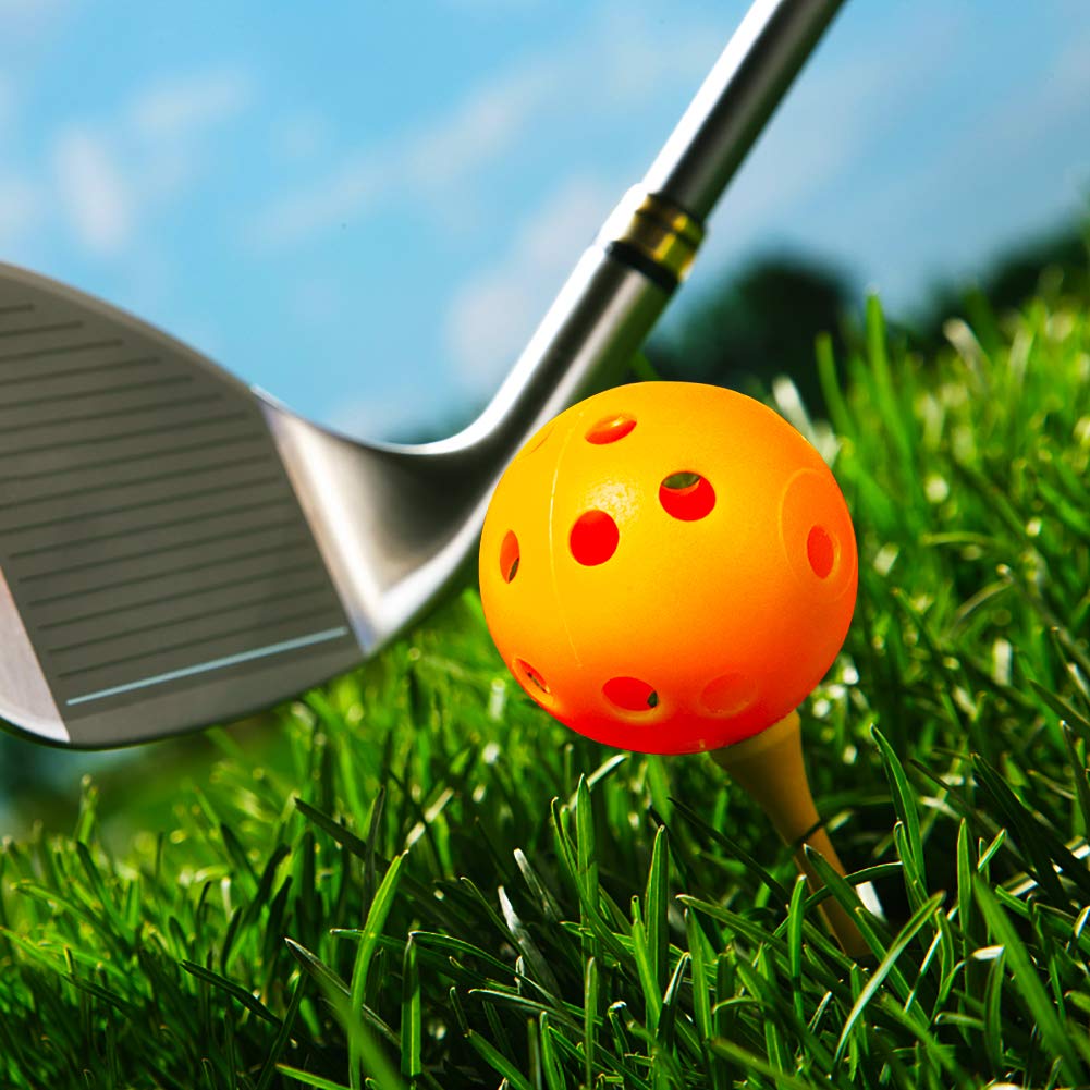 THIODOON 40mm Hollow Practice Golf Balls - 12 Pack Plastic Air Flow Swing Training Balls for Driving Range, Backyard & Outdoor Golf Games - Perfect for Adults & Kids (Ideal for Home Practice, Backyard Drills & Golf Skill Improvement)