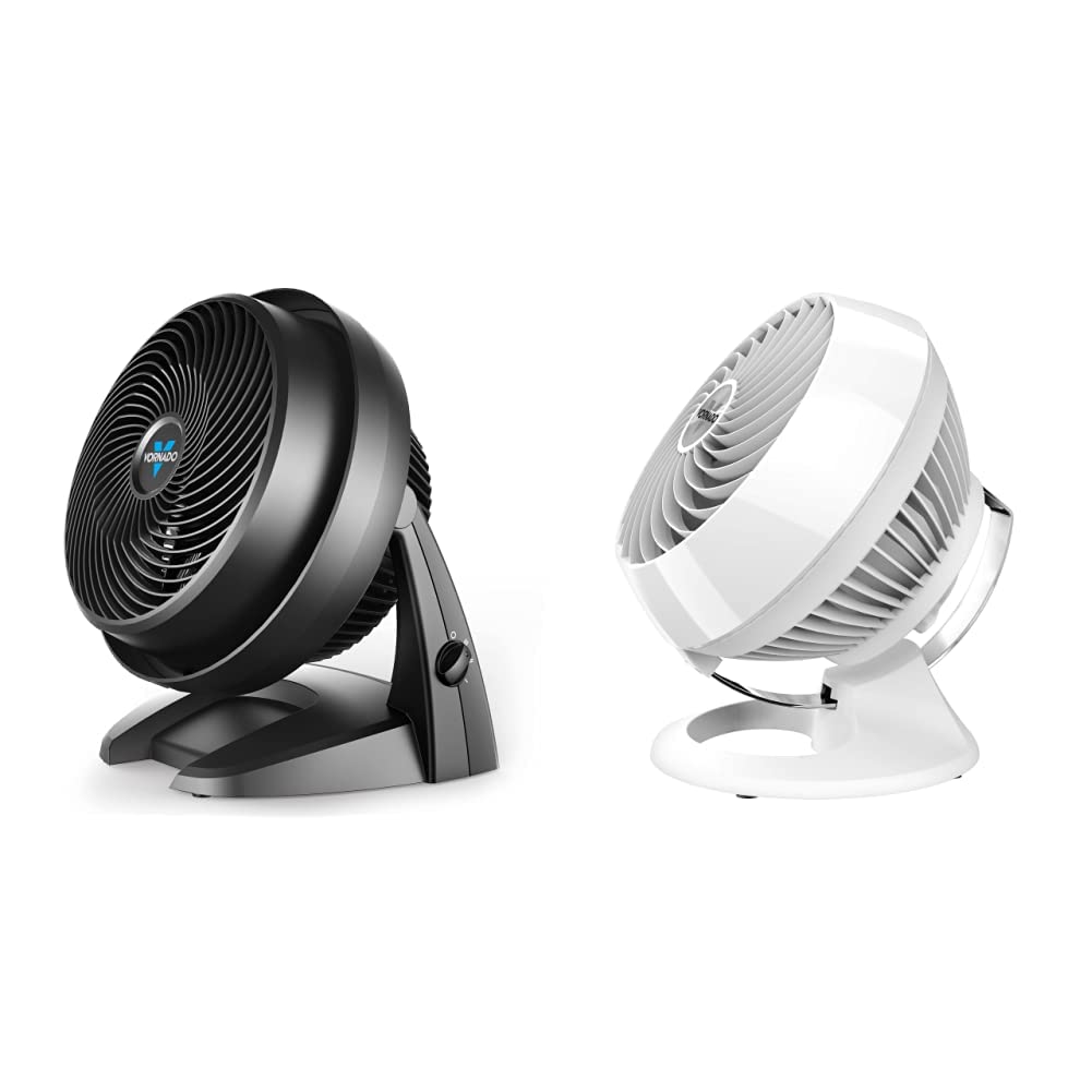 Vornado 630 Mid-Size & CR1-0253-43 460 Small Whole Room Air Circulator Fans - White/Black - Powerful Cooling for Bedroom, Office & Home Use
