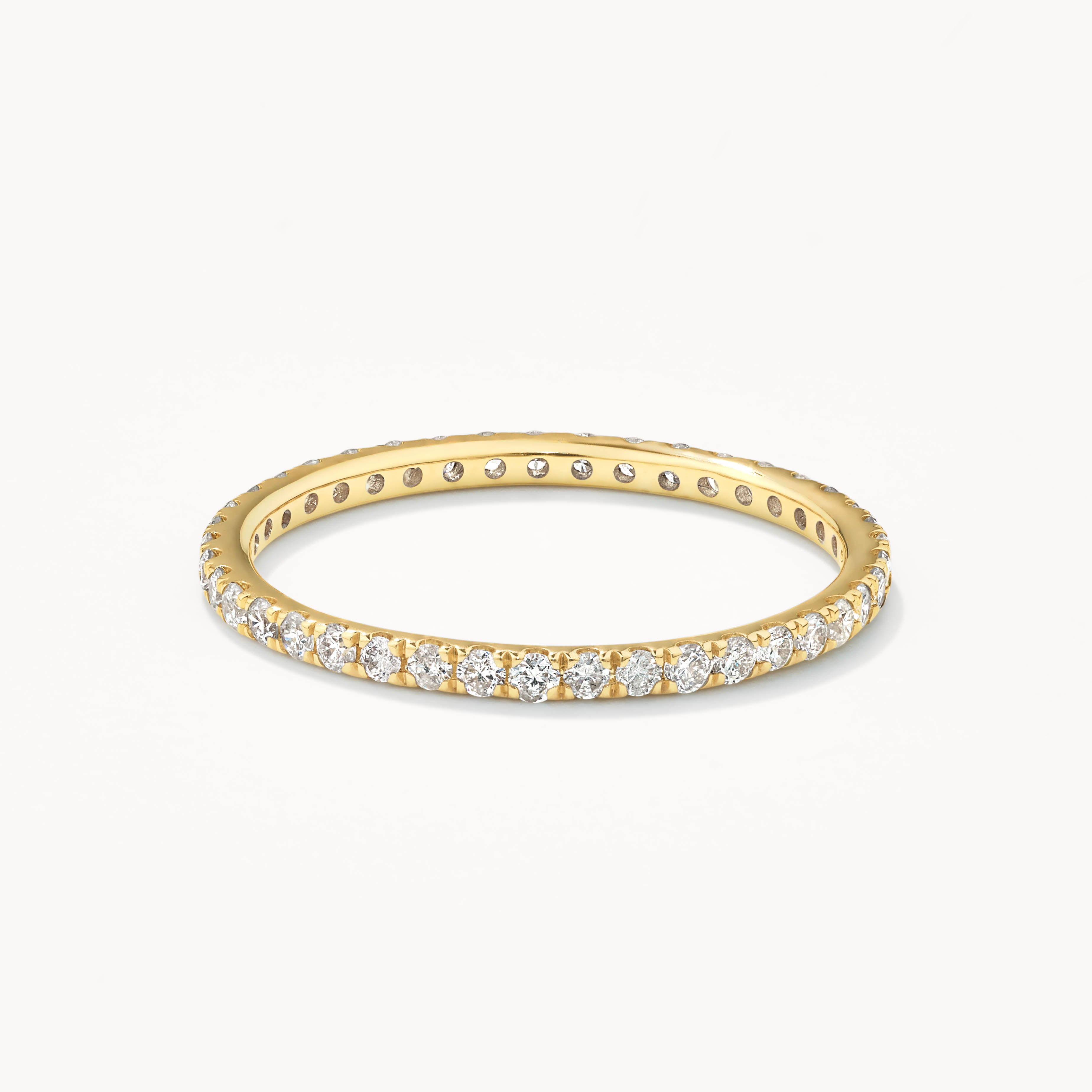10k Gold Diamond Eternity Stacker Ring for Women - Elegant Wedding Band, Anniversary Gift, Stackable Jewelry for Everyday Wear & Special Occasions