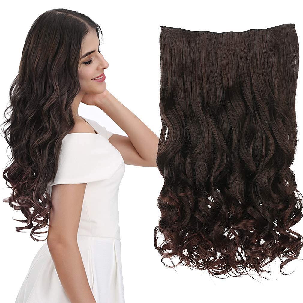 HOJI Natural Brown Curly/Wavy Hair Extensions for Women - Soft & Luxurious Human Hair Weft - Perfect for Daily Styling, Parties & Special Occasions