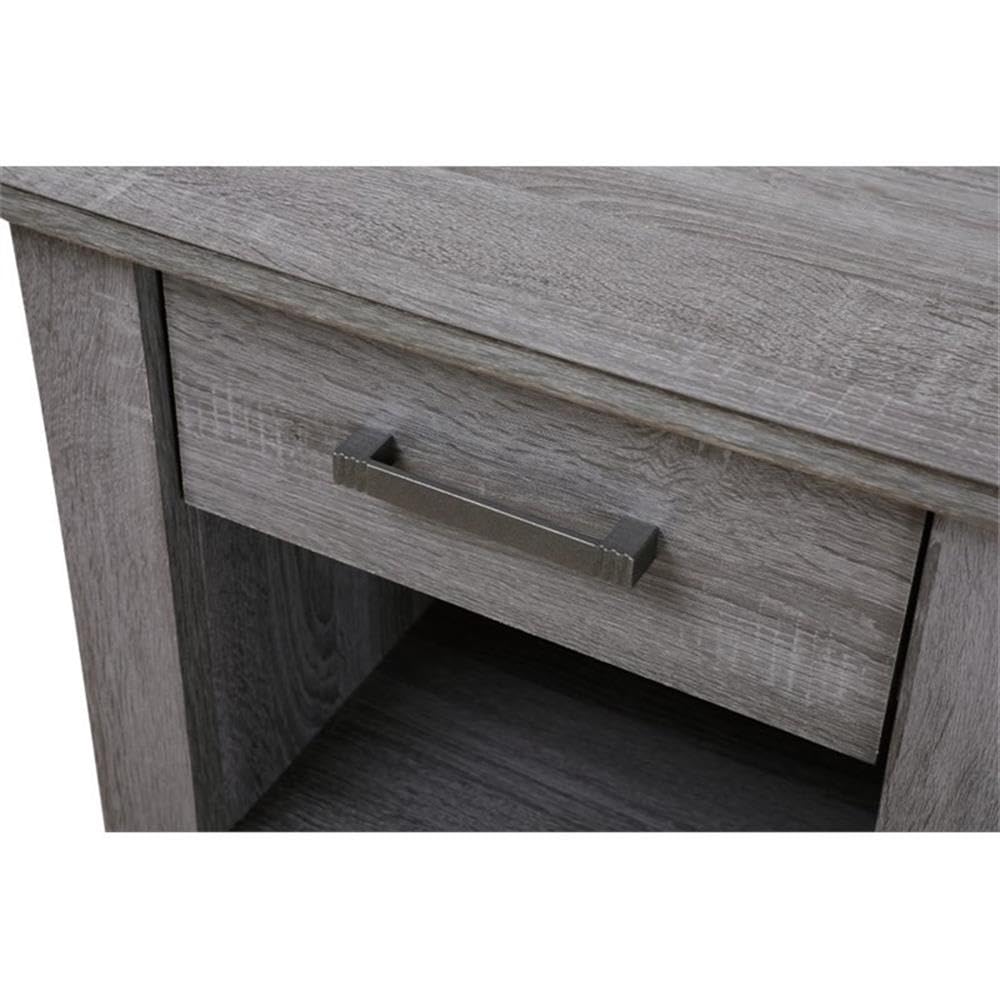 Glory Furniture Lennox 1-Drawer Nightstand in Gray - Modern Bedside Table for Bedroom, Living Room & Guest Room