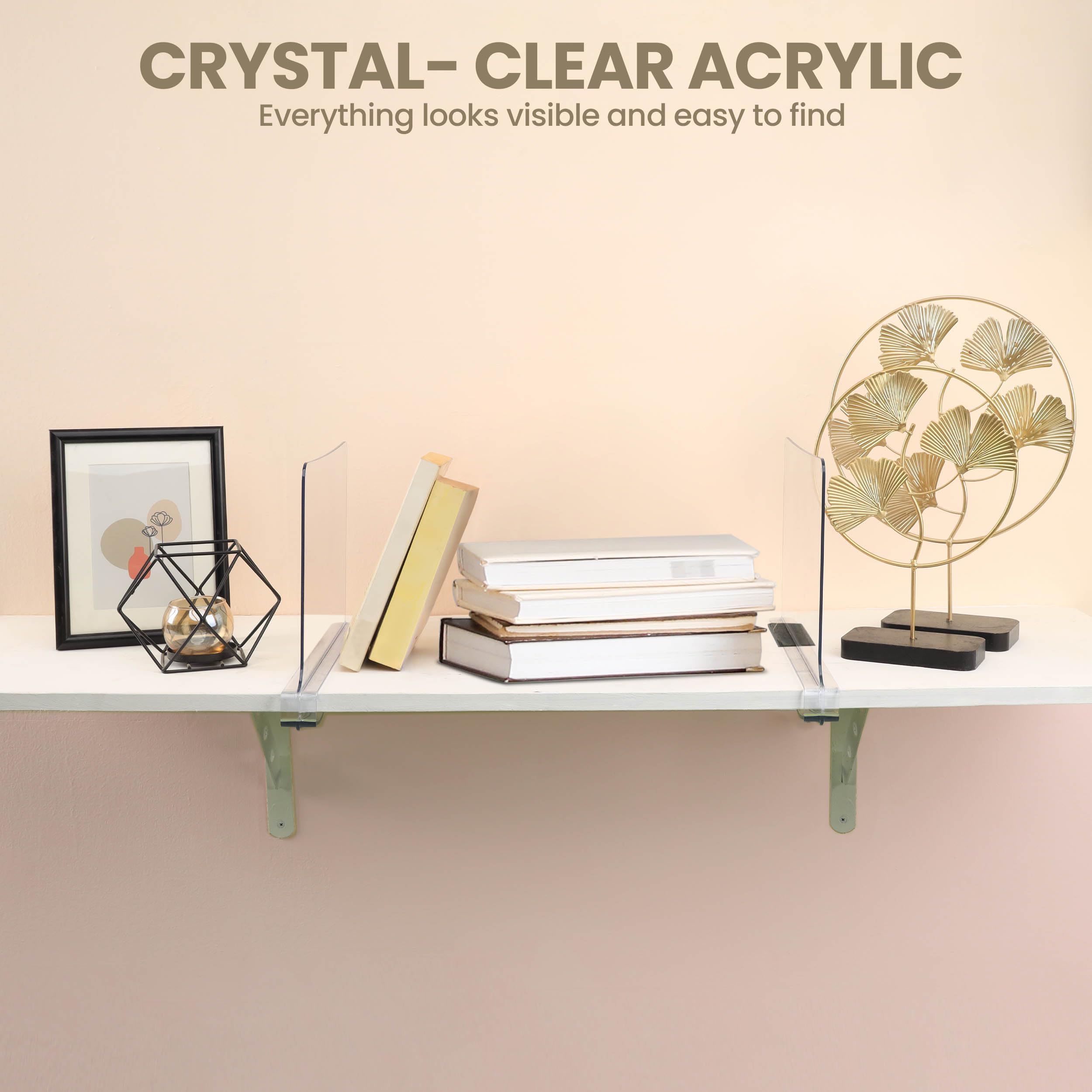 Utopia Home 4-Pack Clear Acrylic Shelf Dividers for Closet Organization - No Installation Required Closet Shelf Separators for Storage & Organization - Perfect for Bedroom, Pantry, and Office Shelving