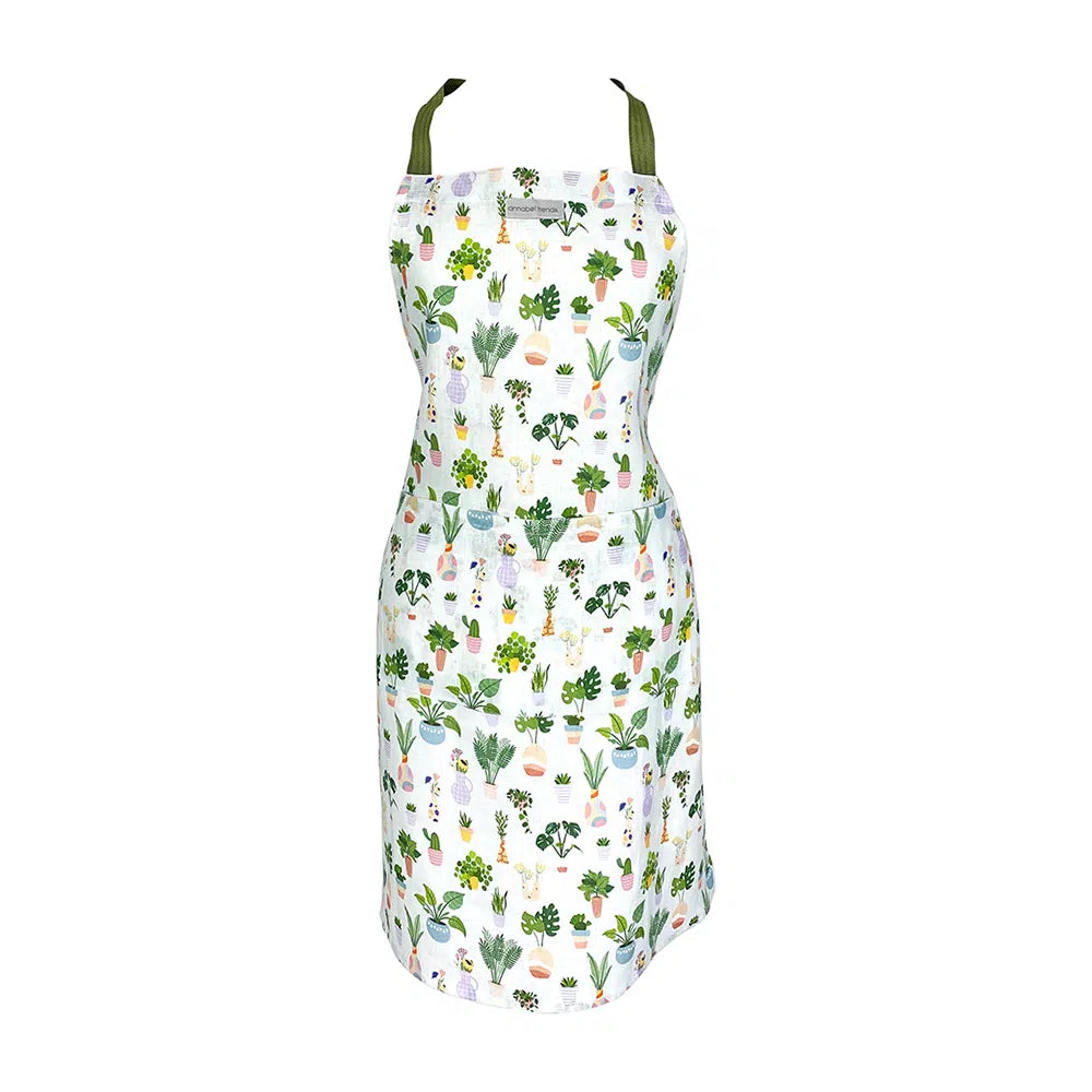 Annabel Trends Linen Apron for Plant Lovers - Perfect for Gardening, Cooking & Crafting