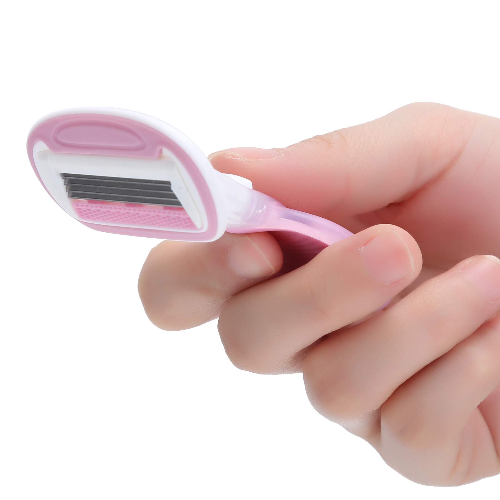 Premium Pink Bikini Trimmer for Women - 4-Layer Blade Manual Body Hair Shaver with Storage Box | Smooth Face, Leg & Bikini Line Hair Removal | Travel-Friendly Grooming Essential for Home & Vacation Use